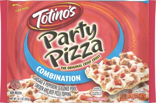 Totino's Combination Party Pizza - Frozen Snack, 10.7 oz (1 Count) - Perfect for Game Nights, Quick Lunches & Family Gatherings