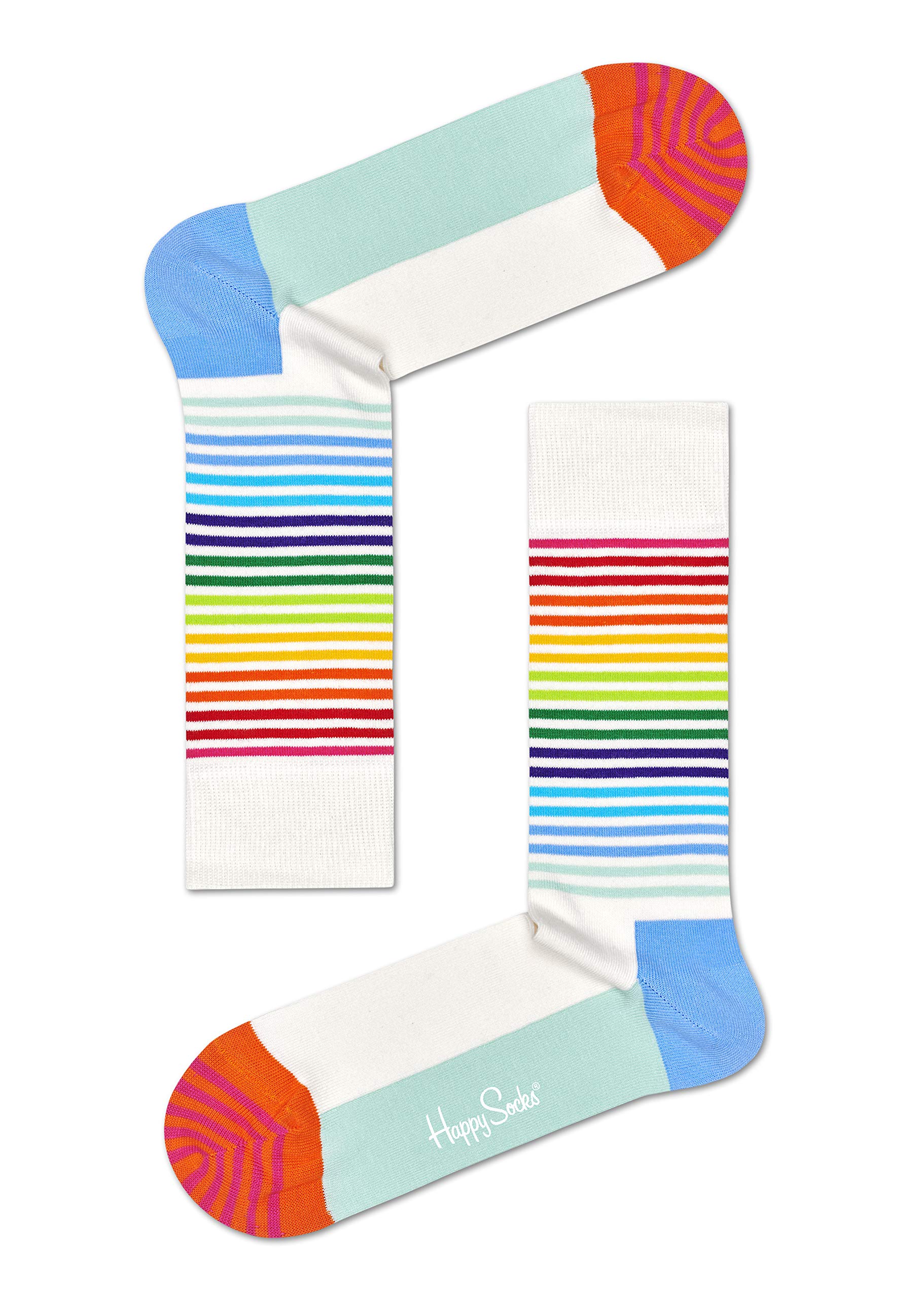 Happy Socks Men's Half Stripe Socks - Colorful Casual & Dress Socks for Everyday Wear, Office, and Gifts