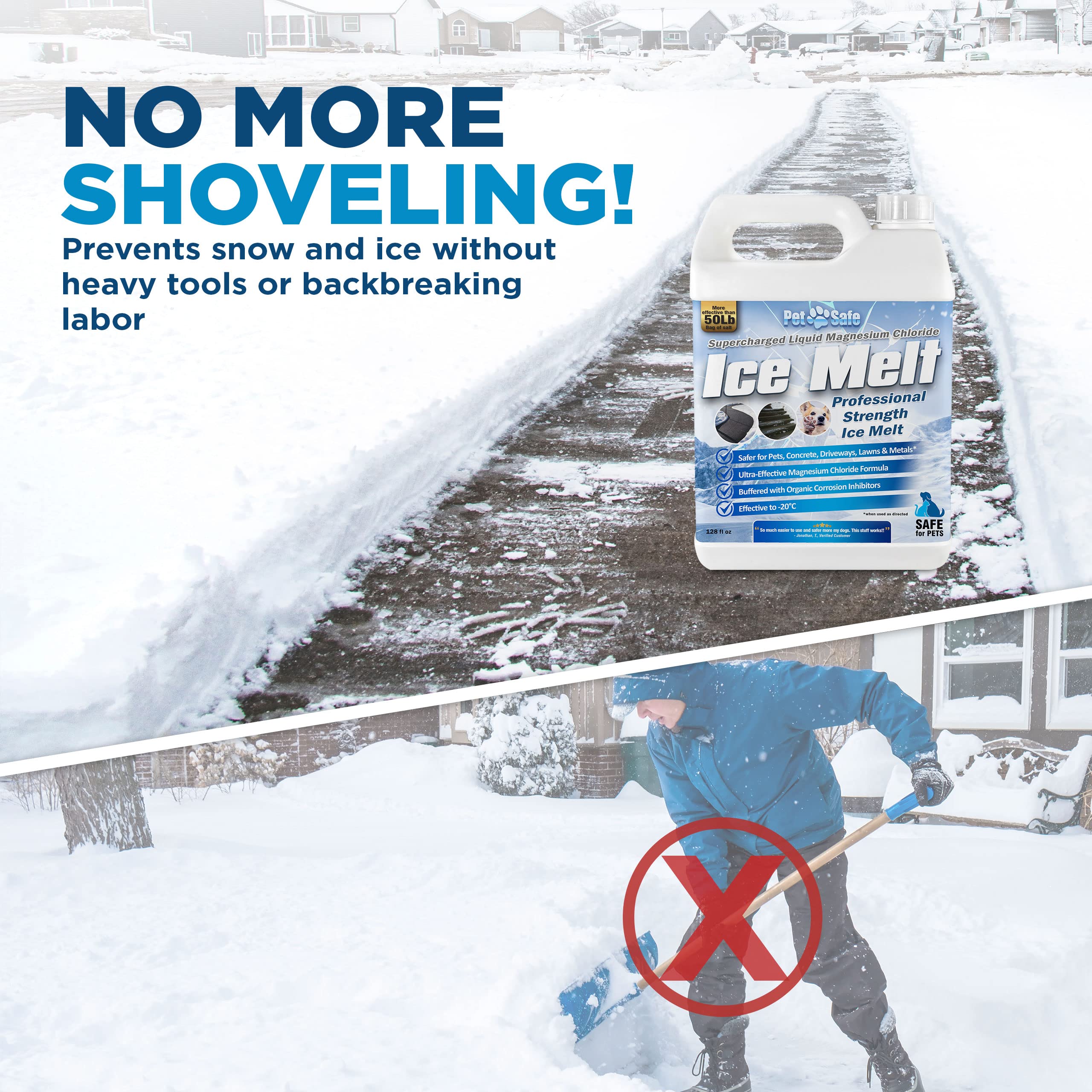 Pet Safe Ice Melt - Magnesium Chloride Driveway & Sidewalk Deicer - Fast-Acting, Non-Toxic Ice Dam Remover for Pets & Concrete (4-Pack) - Ideal for Winter Walkways, Stairs & Garage Entries