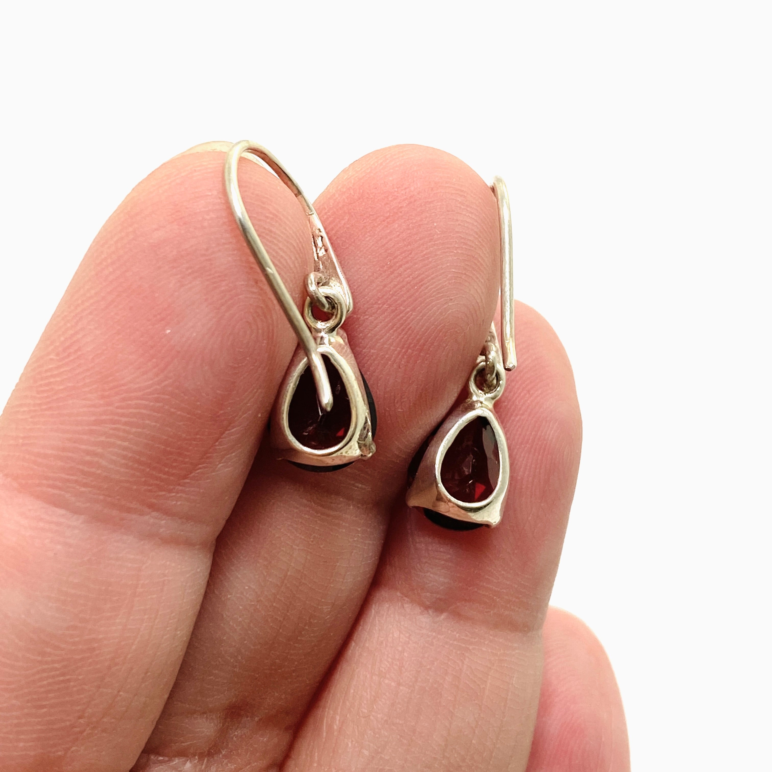 Garnet Teardrop Faceted Earrings for Women - Dangle Drop Jewelry - Perfect for Parties, Weddings & Evening Events