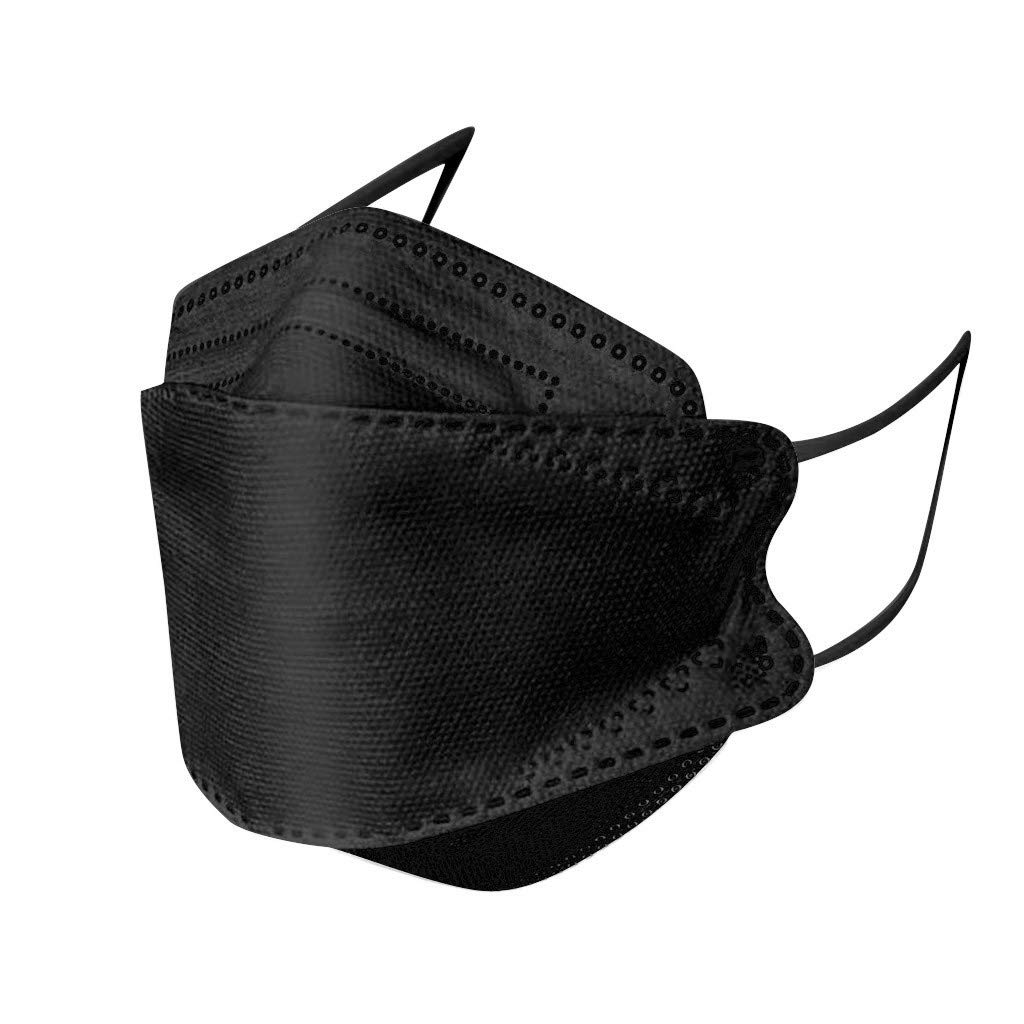50Pcs Disposable 3D Floral Face Masks for Adults - 4-Ply Breathable with Nose Wire - Black Holiday Party Masks for Christmas, Halloween & Special Events