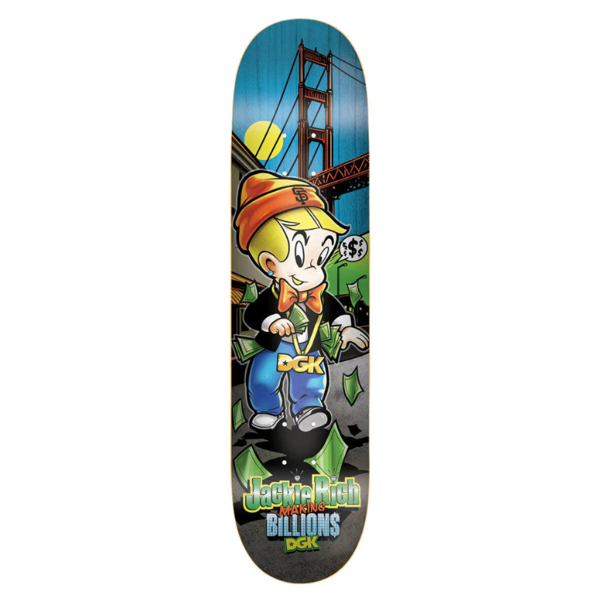 DGK Billions Curtin Skateboard Deck - Premium 7-Ply Maple Wood for Street & Park Skating - Perfect for Skaters & Collectors