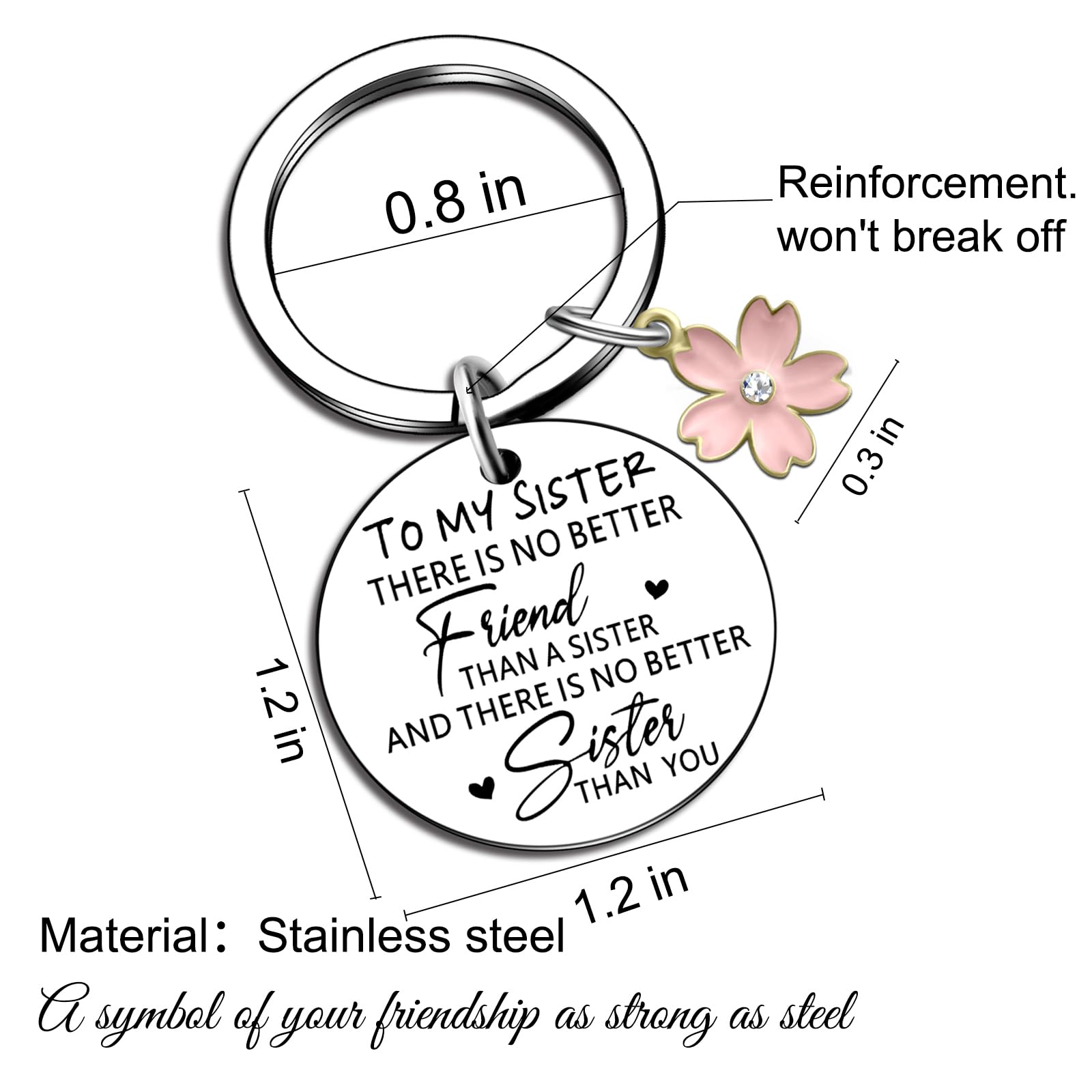 ibiwe Best Sister Ever Heart Keychain - Thoughtful Gifts for Sisters, Friends & Besties | Birthday, Graduation & Special Occasion Presents | Cute Soulmate Key Chain for Women & Girls | Perfect for Sisterhood Celebrations, Friendship Tokens & Everyday Carry