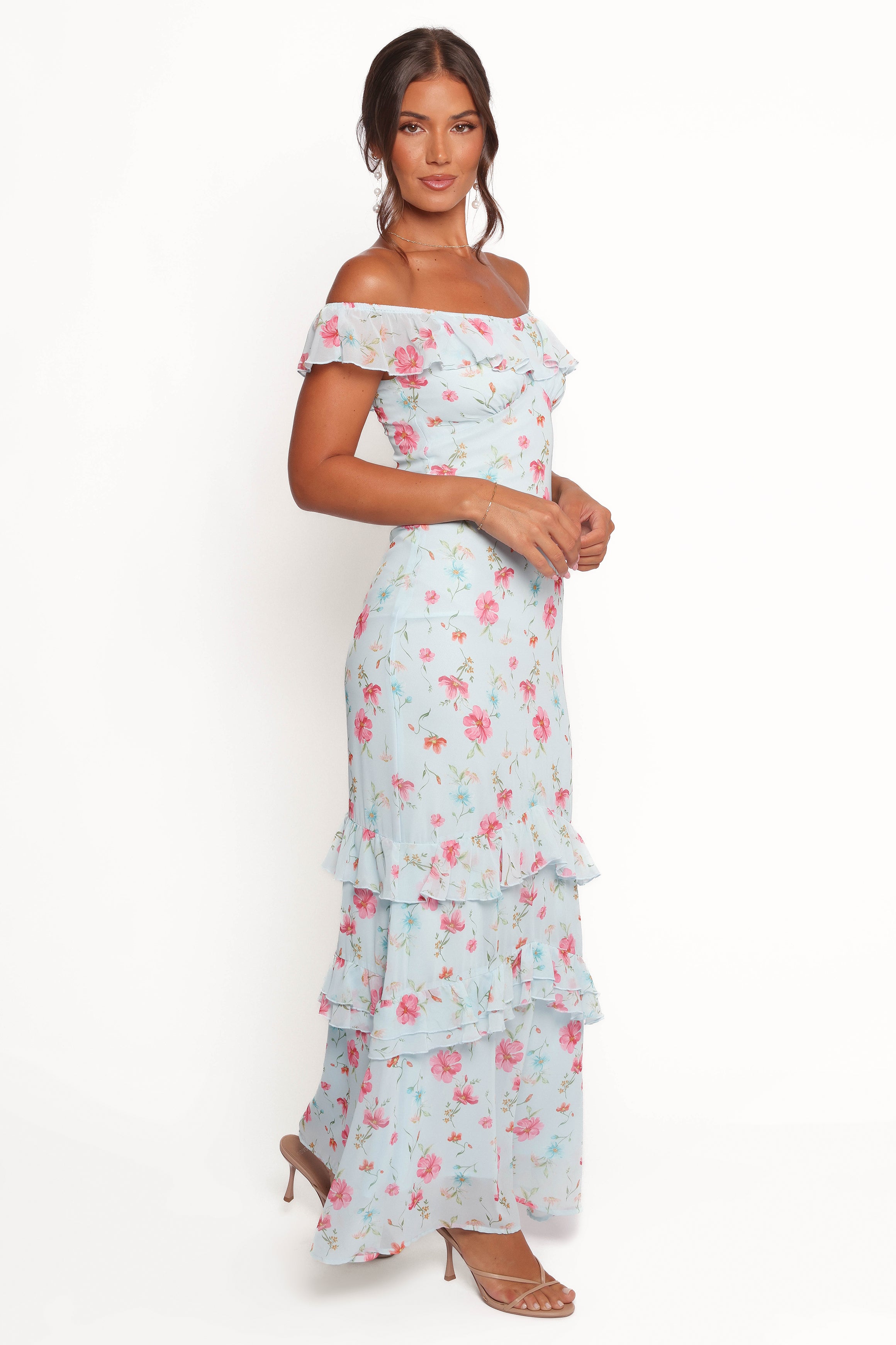 Irelynn Women's Maxi Dress - Blue Floral Print Long Summer Dress for Beach, Vacation & Casual Wear