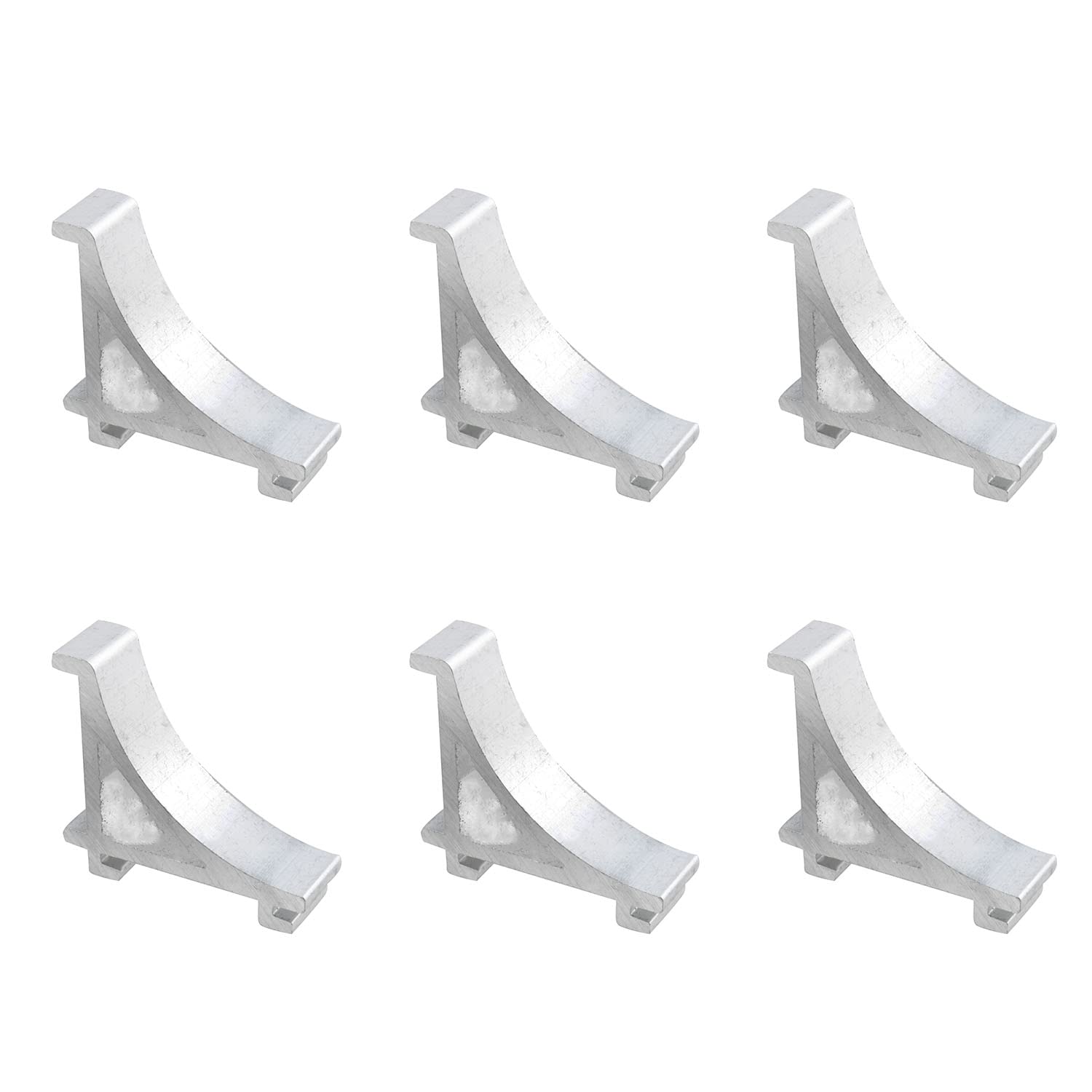6-Pack Stainless Steel Refrigerator Shelf Clips - 1x0.94