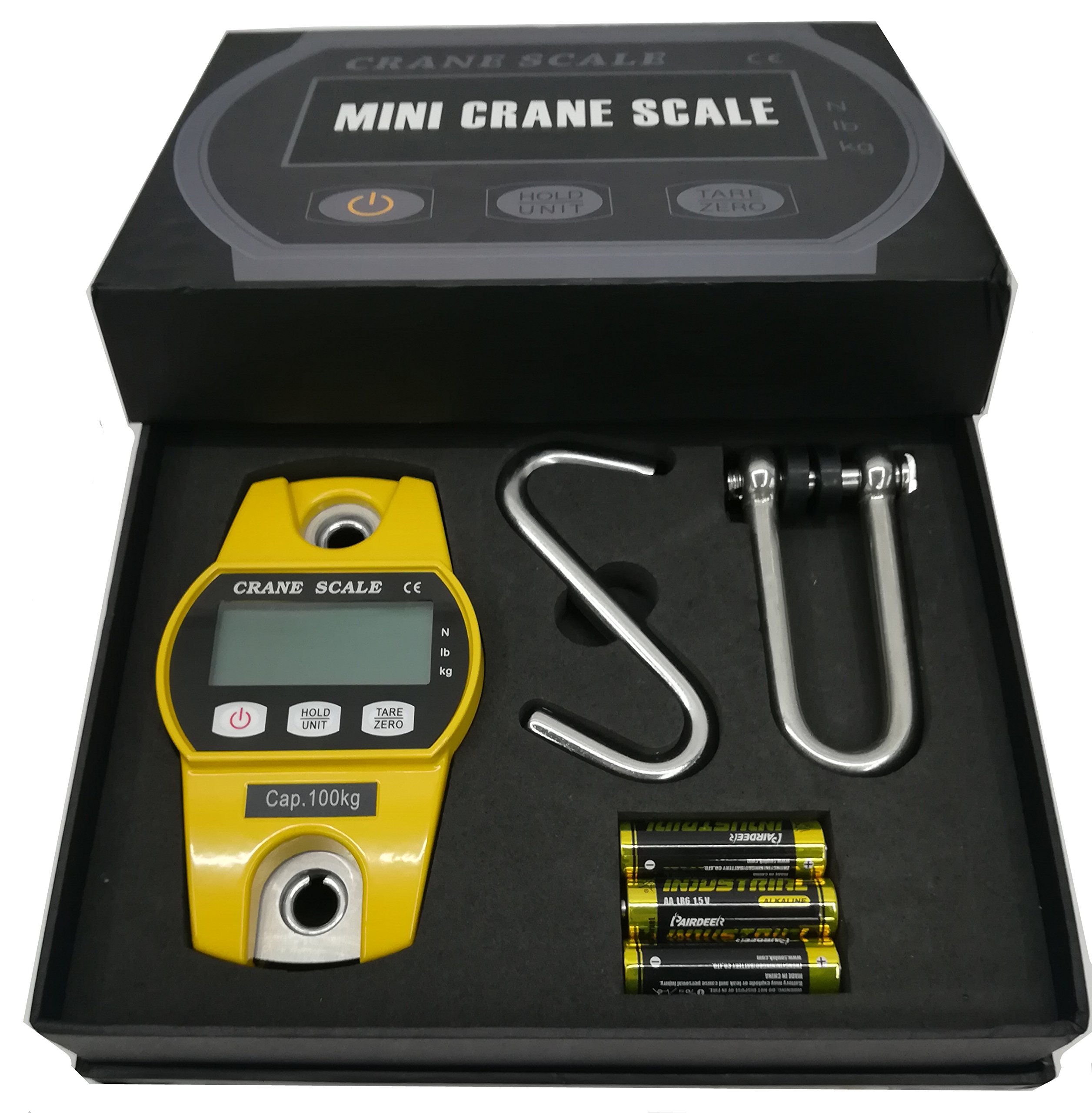 High Accuracy OCS-L Digital Crane Scale - 150KG Capacity Electronic Hanging Scale with LCD Display for Industrial & Kitchen Use | Portable Mini Weighing Balance (Black) - Perfect for Warehouses, Shipping, Food Prep & Home DIY Projects