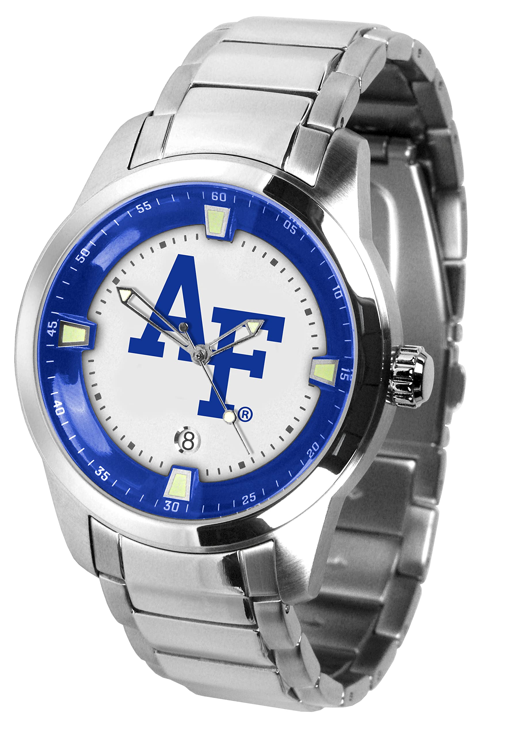 Sun Time Men's Collegiate Titan Stainless Steel Watch - Waterproof Analog Wristwatch for Business, Casual & Outdoor Activities | Durable Metal Band & Scratch-Resistant Face | Perfect Gift for Graduation & College Students
