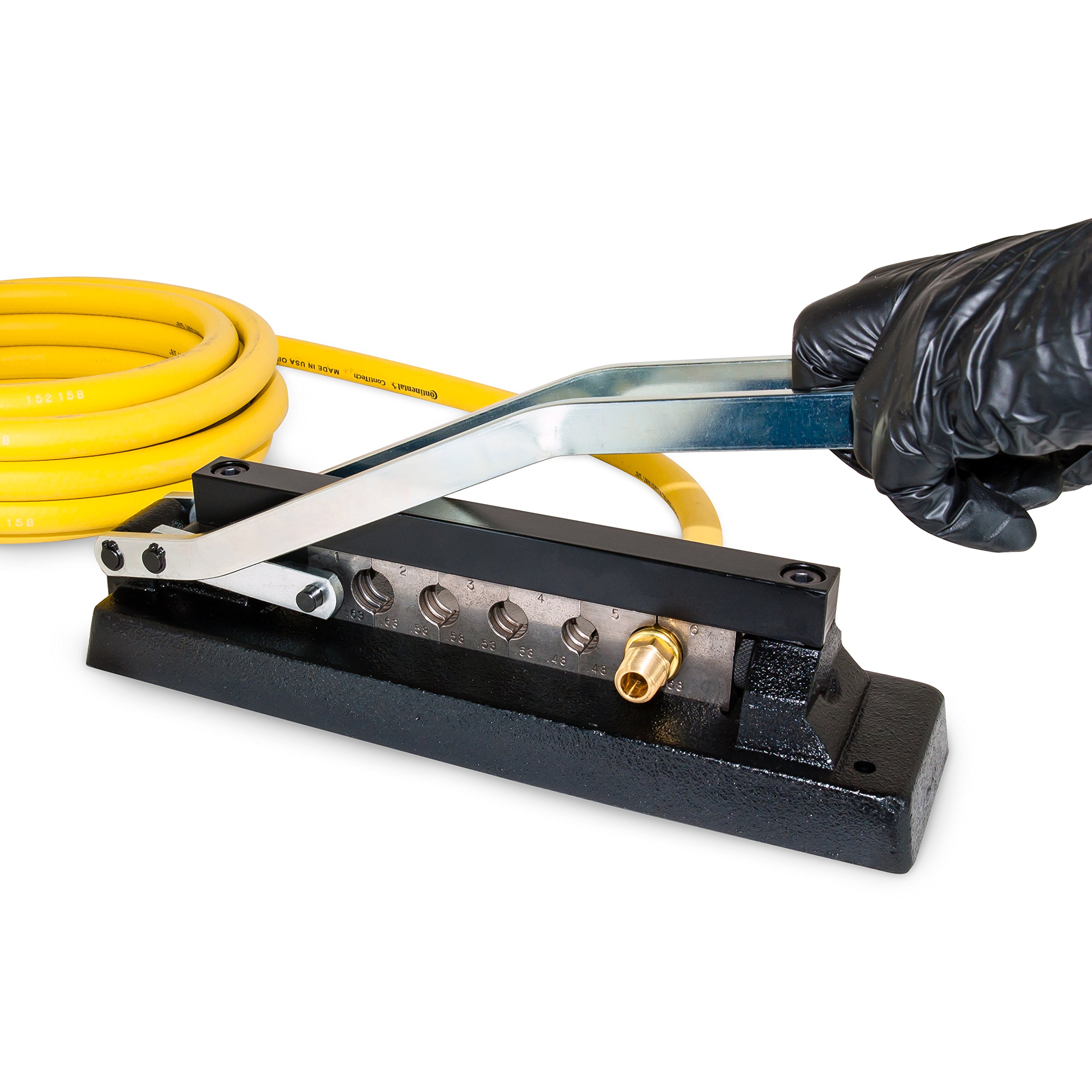 Heavy Duty AES 855 Air Hose Ferrule Crimping Tool with 5 Dies (1/4