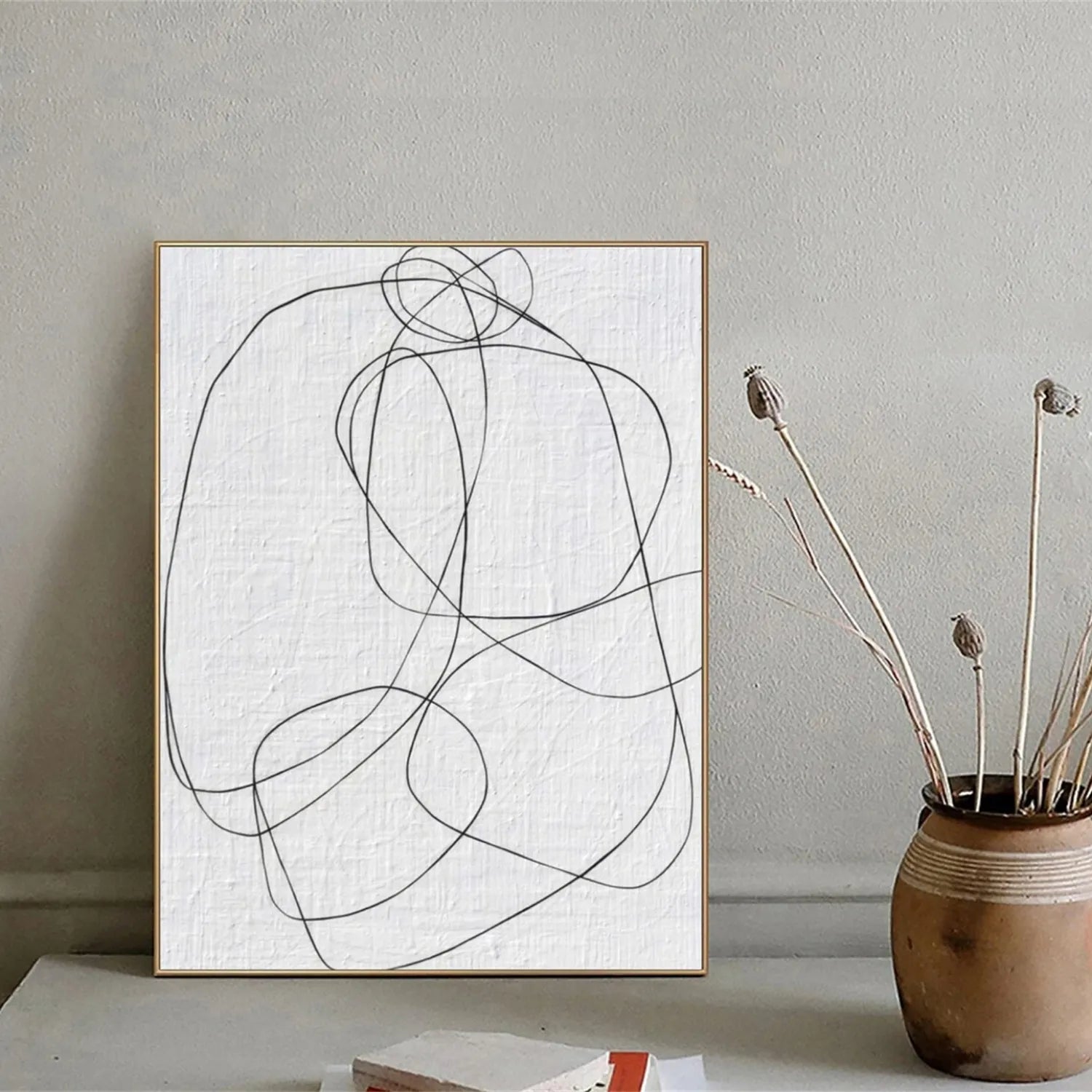 Abstract Painting #AB 199 - Modern Wall Art Decor for Living Room, Bedroom & Office - Unique Handmade Canvas Artwork