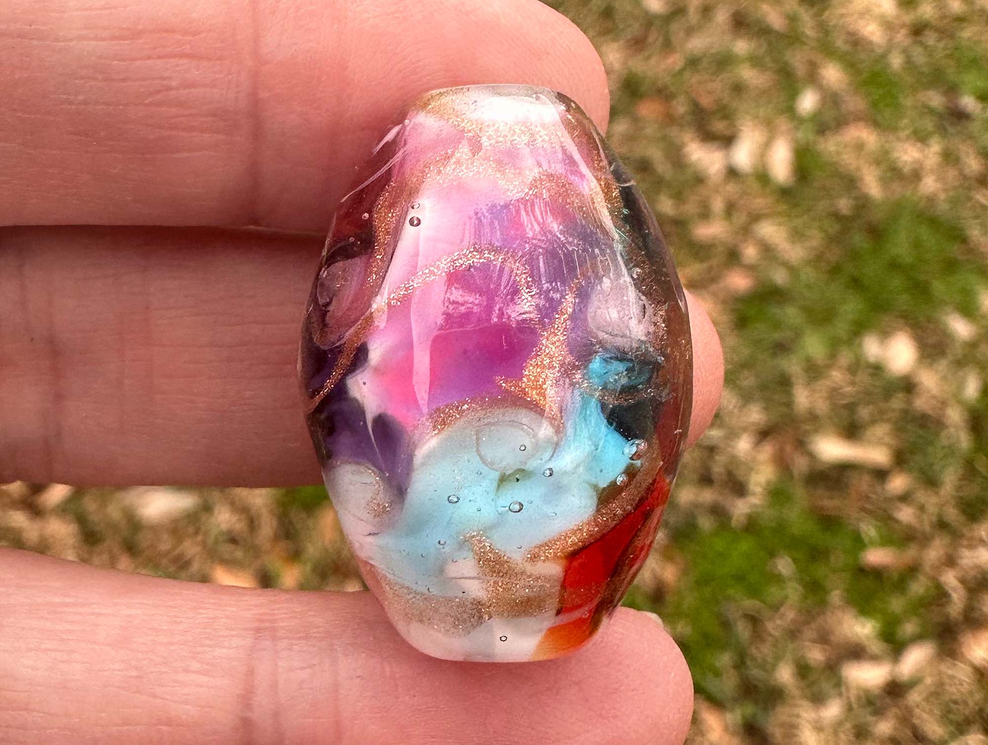 Sunset Dreams Lampwork Glass Focal Bead for Jewelry Making - Handmade Artisan Bead for Necklaces, Bracelets & DIY Craft Projects