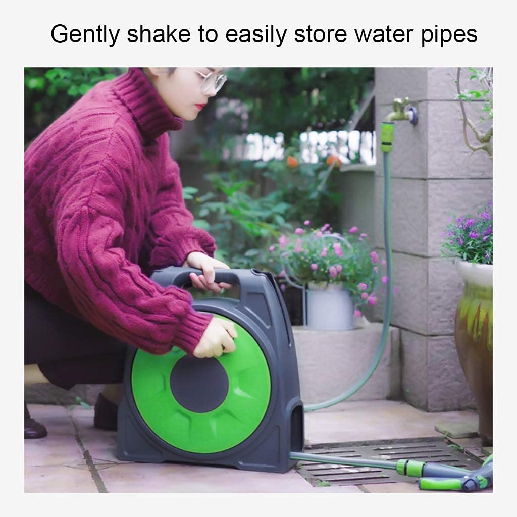 Retractable Garden Hose Reel with Mini Hose Frame Set - Wall Mounted & Portable Water Hose Holder for Lawn, Garden Care, Pet Washing & Outdoor Cleaning