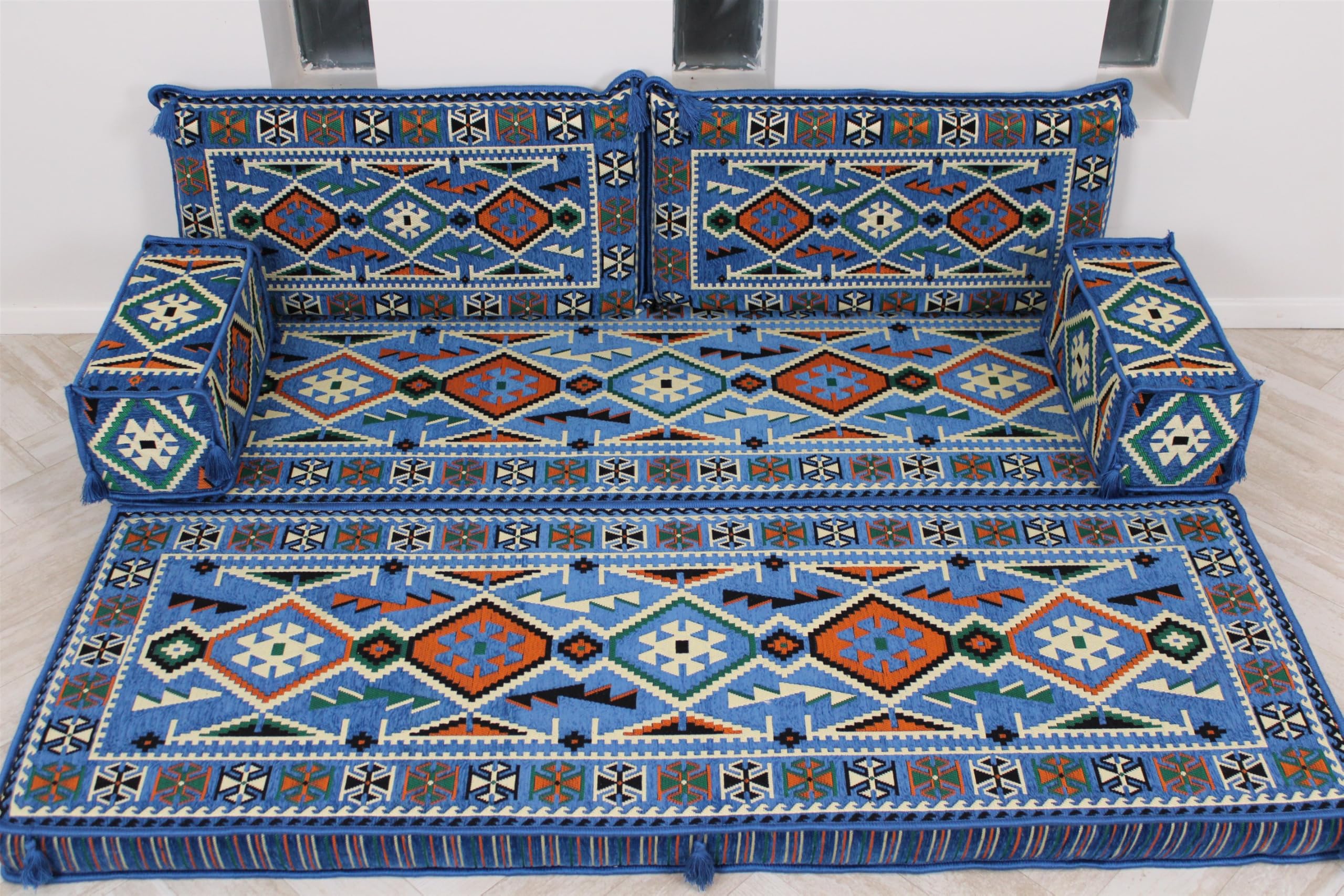 Comfortable Bench Cushions & Floor Seating Sofa - Arabic Majlis Sofa, Oriental Floor Cushions, Loveseat for Home Decor | Perfect for Living Room, Lounge, and Traditional Arabic Sitting Areas