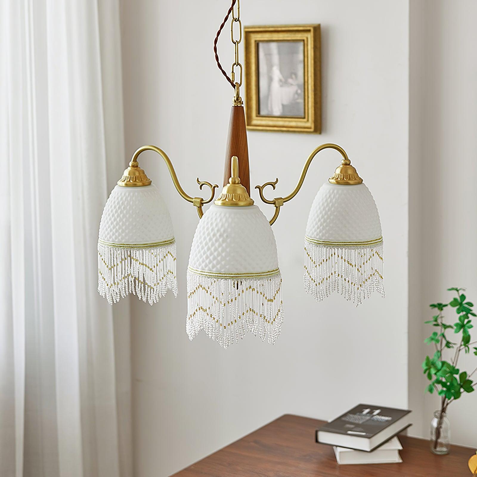 Elegant Mesh Tassel Glass Chandelier - Modern Crystal Ceiling Light Fixture for Dining Room, Bedroom, Living Room Decor - Perfect for Home, Wedding, Hotel Lighting