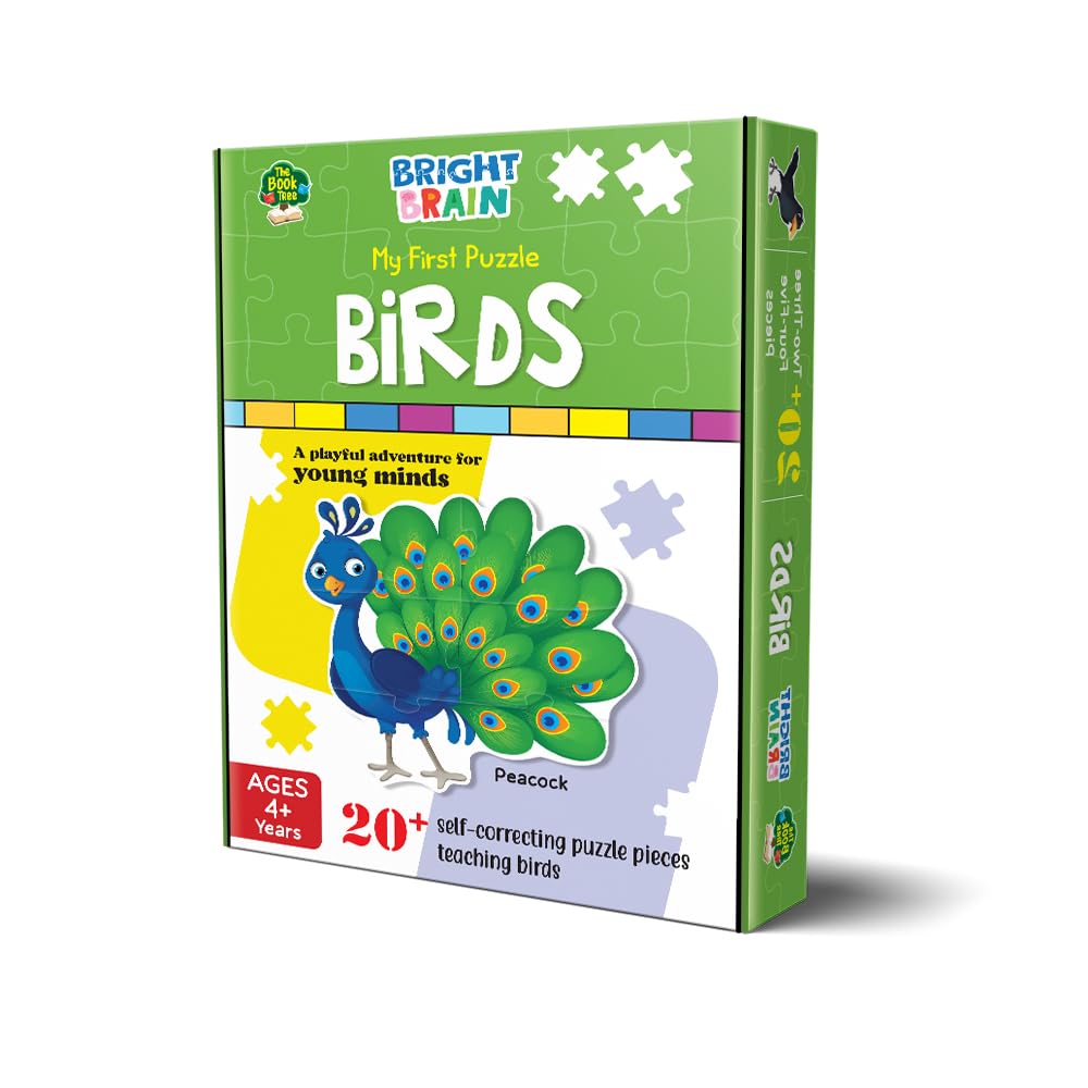 Majestic Book Club 20+ Piece Jigsaw Puzzle - The Book Tree Birds Educational Toy for Preschoolers Ages 3-6 | Learn Different Bird Species | Perfect Gift for Toddlers & Kindergarten Classroom Activities