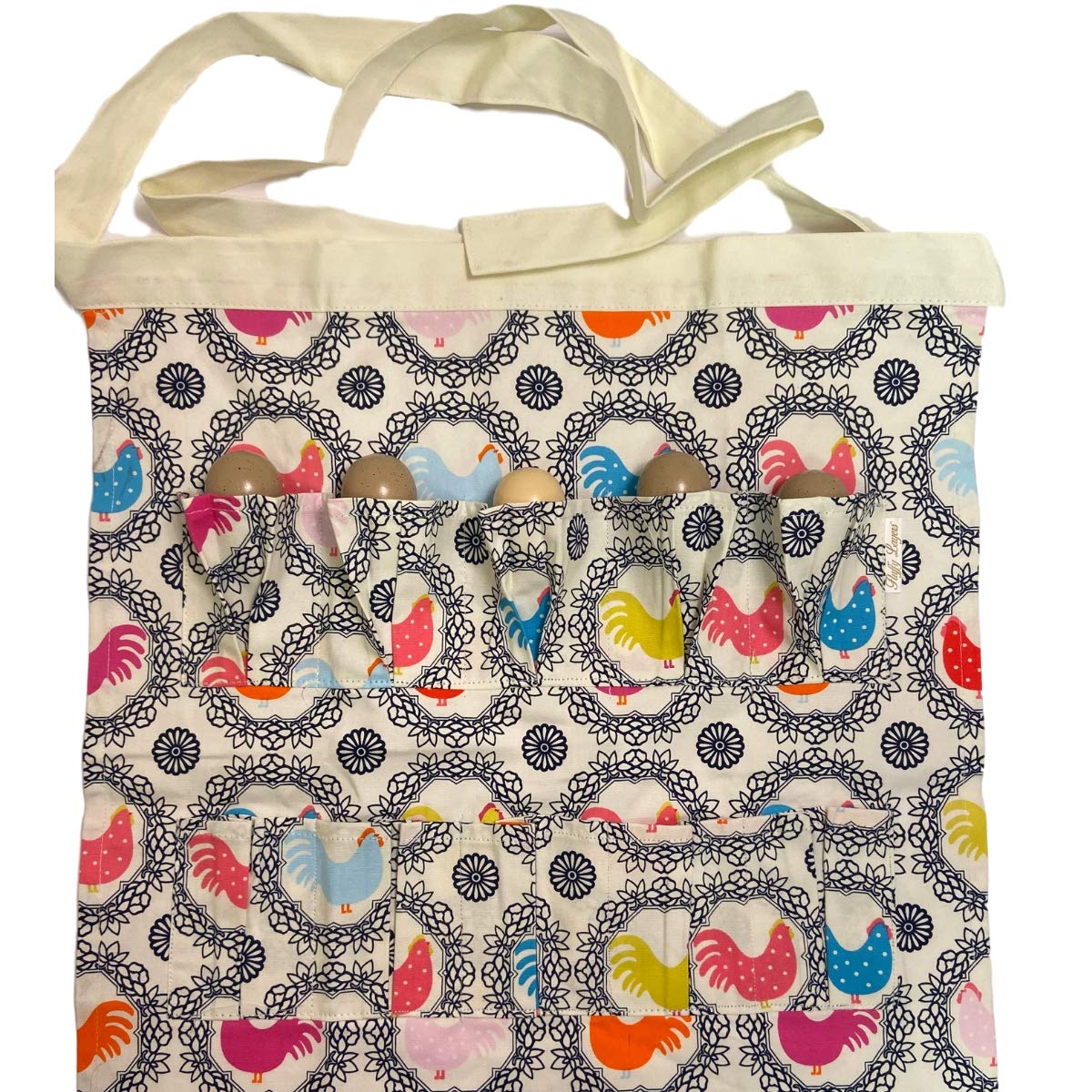 Fluffy Layers The Egg Collecting Apron® - Farm Fresh Egg Gathering Pouch for Chicken Coops - Convenient Hands-Free Design for Collecting, Feeding & Watering (Blue) - Perfect for Backyard Chicken Keepers & Homesteaders