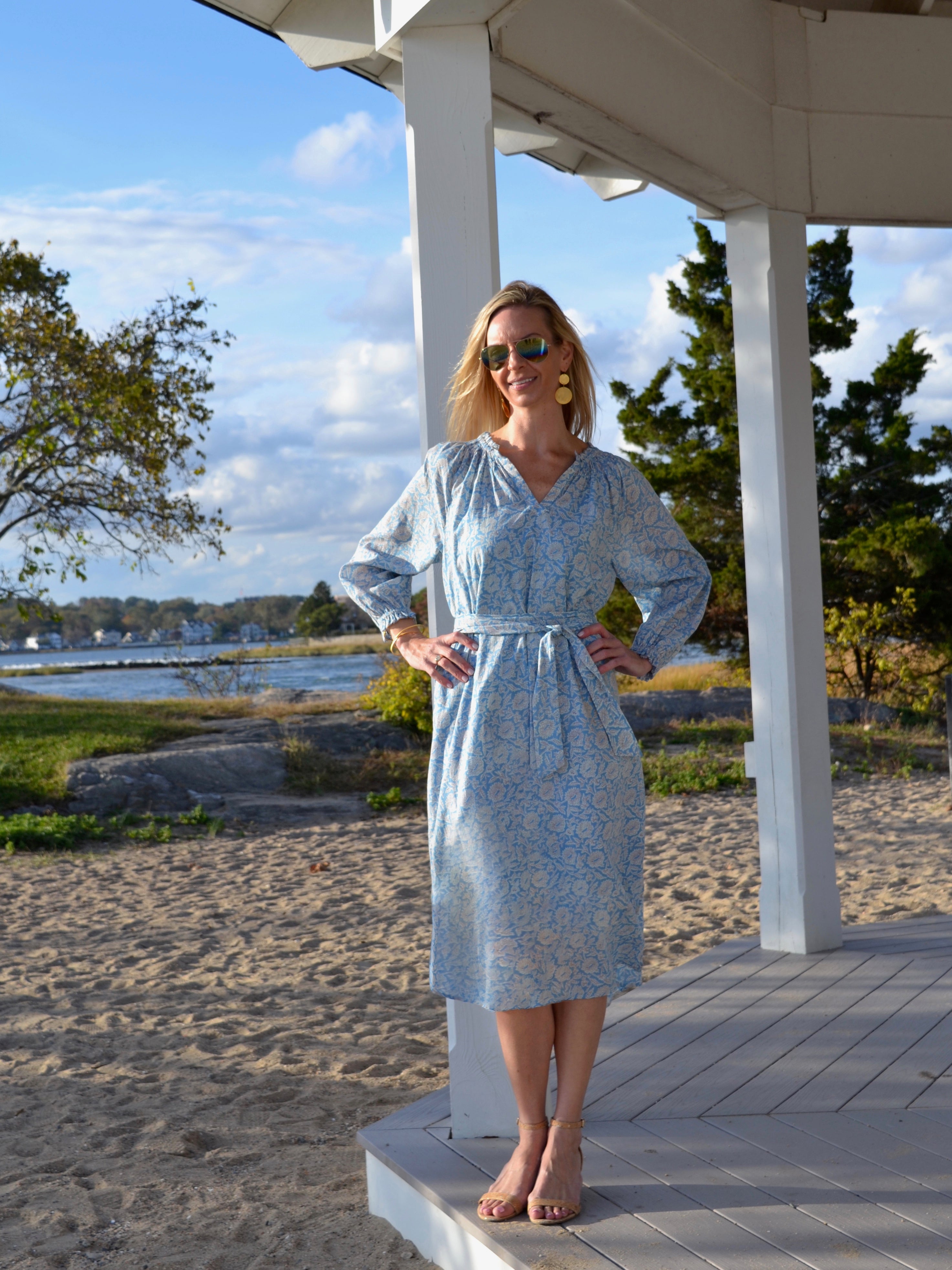 Blue Santorini Dress - Elegant Summer Maxi Dress for Women | Perfect for Beach Vacations, Weddings & Date Nights