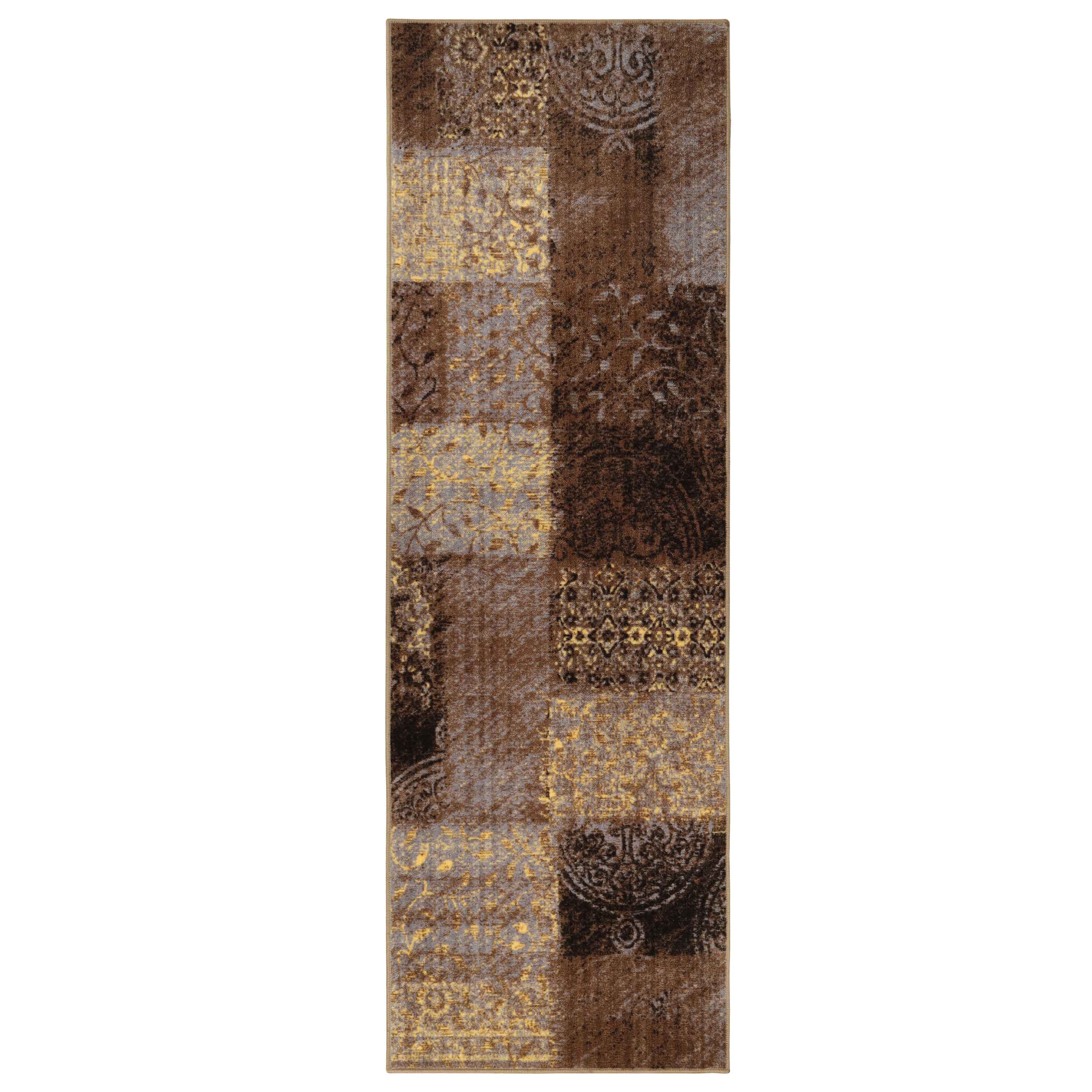 Hadley Damask Geometric Checkered Indoor Area Rug - Non-Slip Living Room Carpet, Bedroom Runner Rug for Home Decor (5'x8') - Perfect for Hallways, Entryways & Cozy Spaces