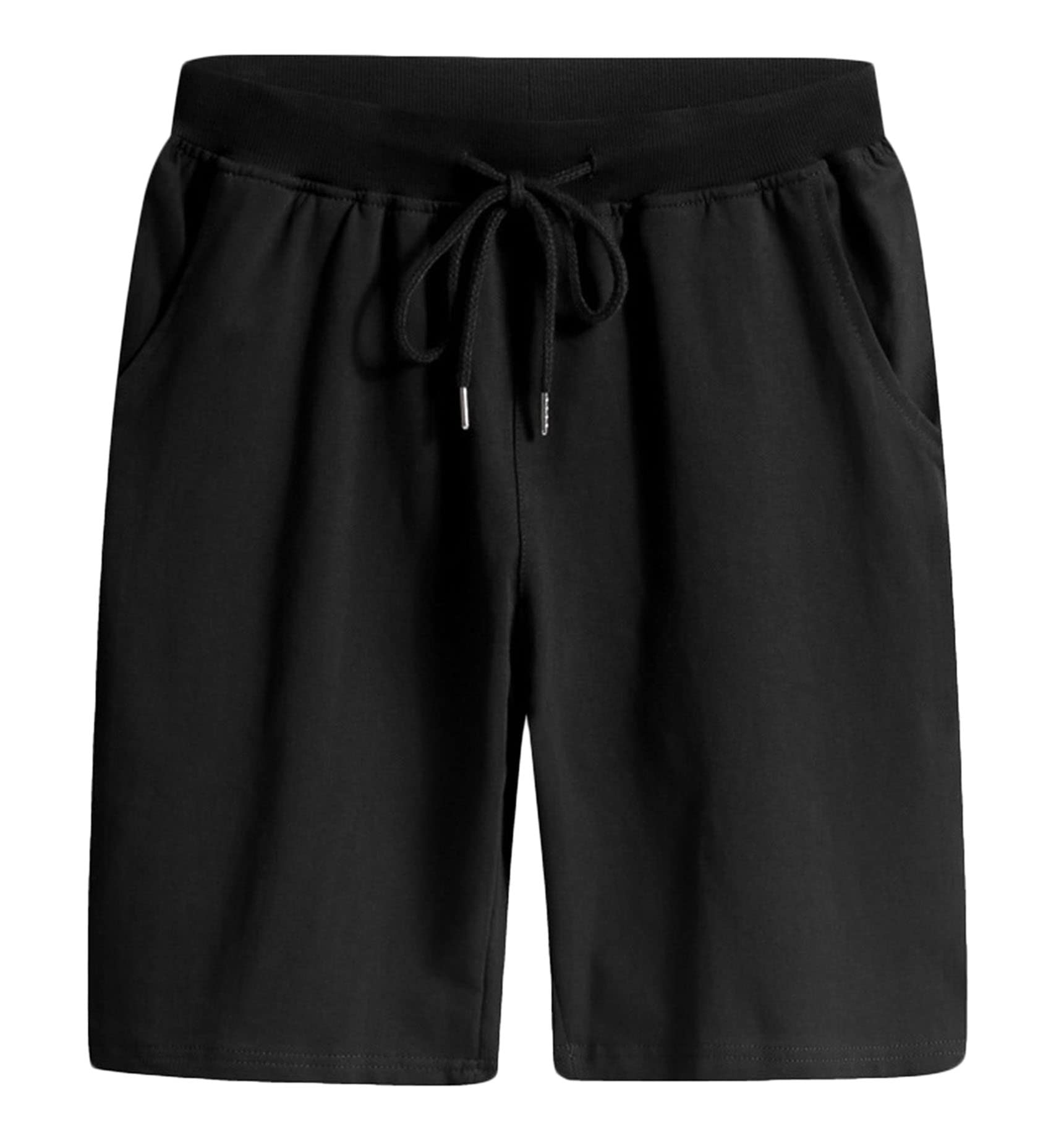 **Men's Cotton Elastic Waist Shorts with Pockets - Breathable Workout & Training Shorts for Outdoor Activities, Gym, Running, and Casual Wear**