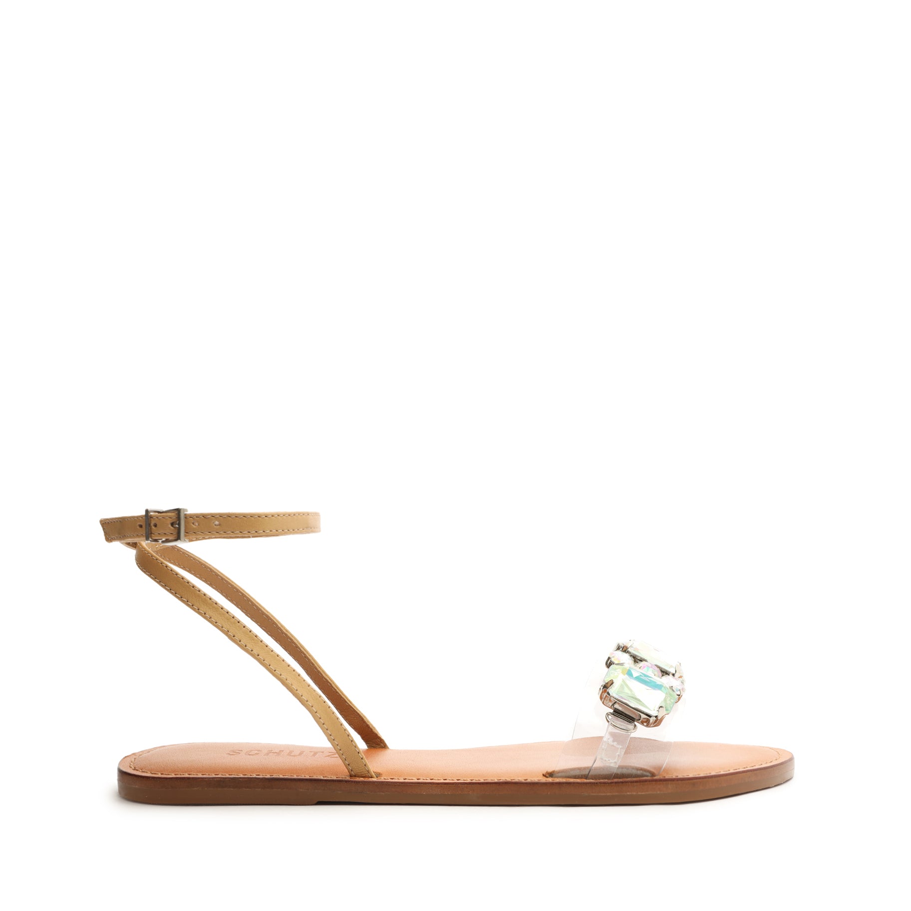 Chloe Women's Vinyl & Nappa Leather Sandals - Comfortable Summer Slide Sandals for Beach, Vacation & Casual Outings