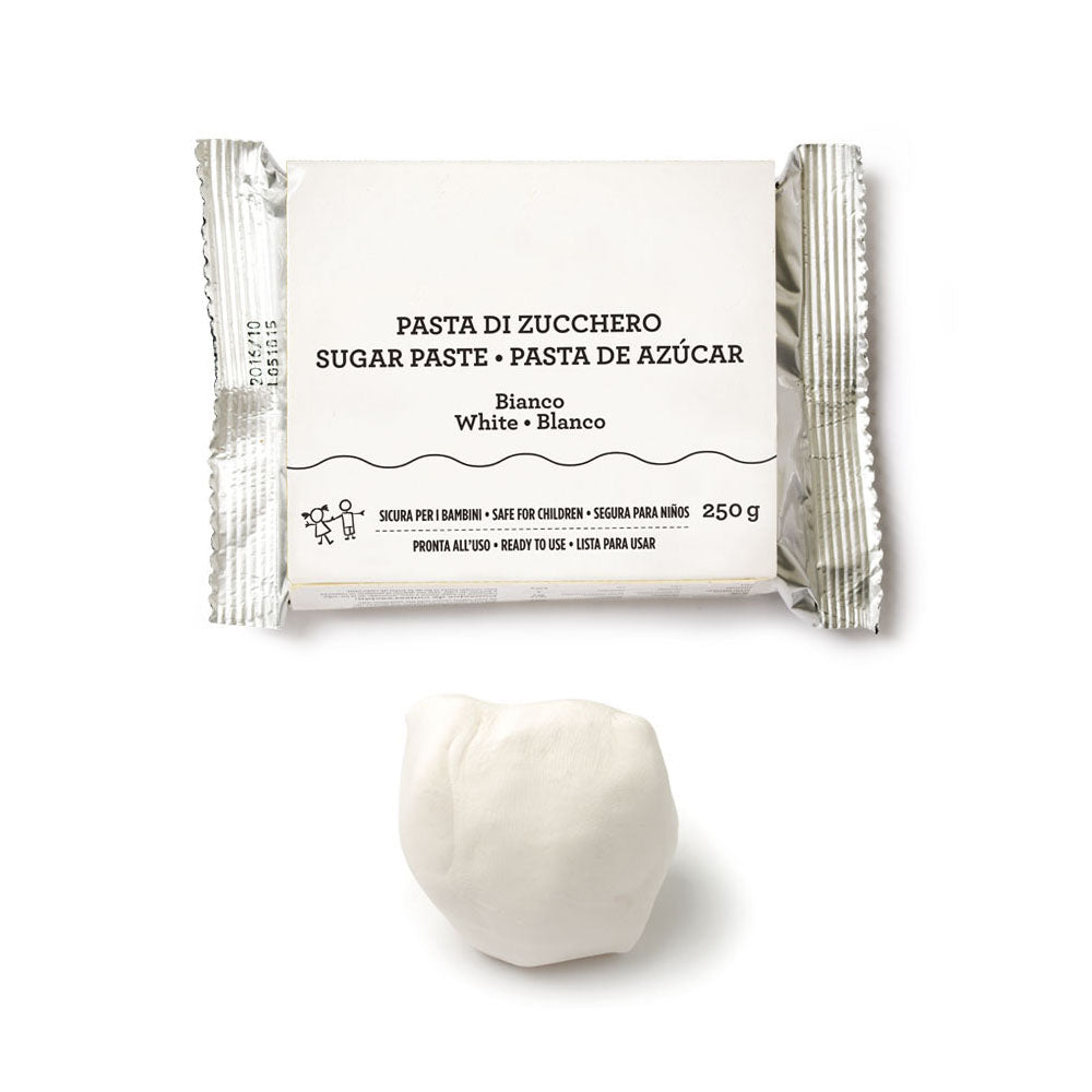 Premium White Rolled Fondant - 250g Smooth Sugar Paste for Cake Decorating, Wedding Cakes, Birthday Cakes & Cupcakes by Gusta Supplies - Ideal for Bakers & DIY Cake Design