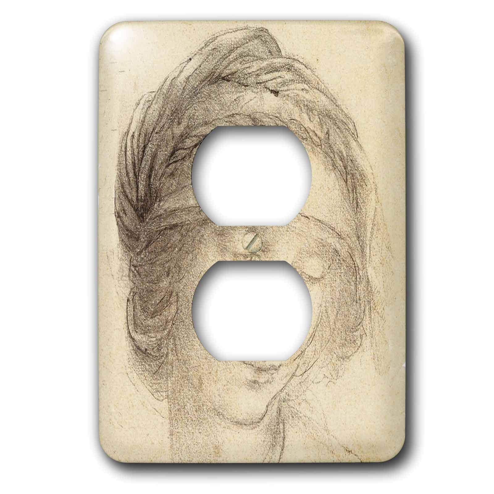 3D Rose Saint Anne 2 Plug Outlet Cover - Decorative Electrical Outlet Cover Plate for Home, Kitchen, Bedroom - Vintage Floral Design Wall Plate for Safety and Style