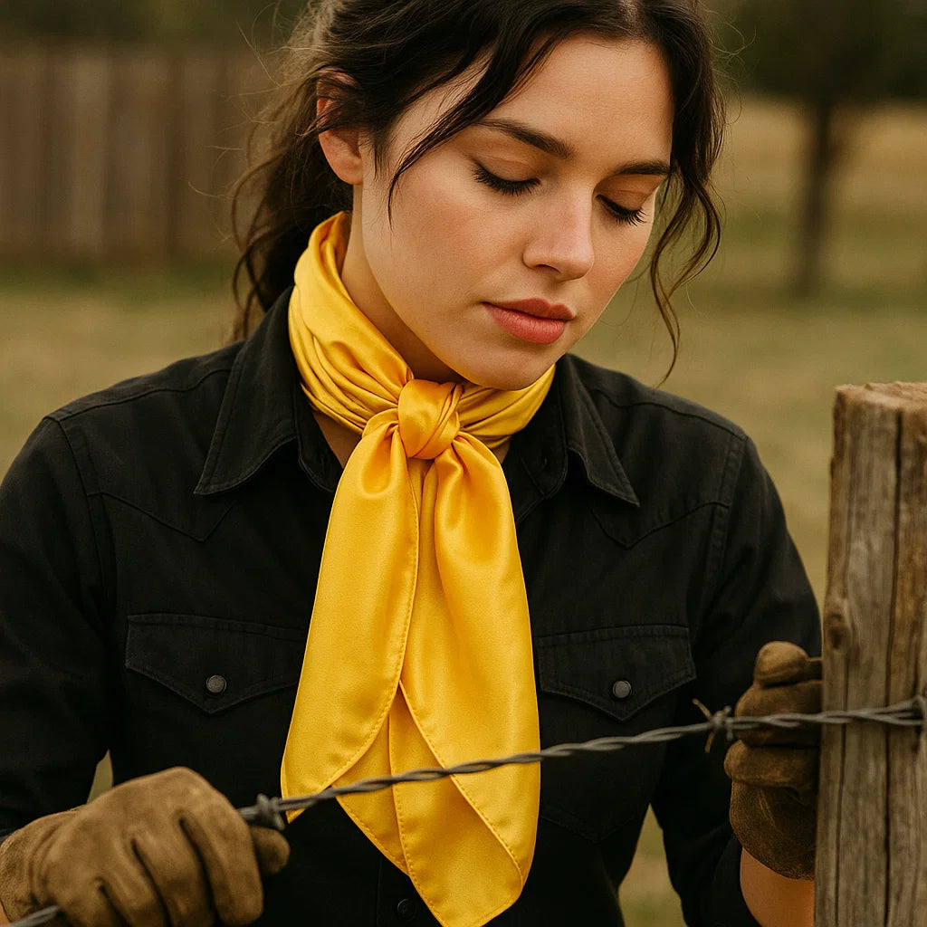 35X35 Solid Yellow Wild Rag Scarf WRS23 - Western Style Bandana for Cowboy, Cowgirl & Outdoor Enthusiasts - Perfect for Riding, Hiking & Fashion Accessories