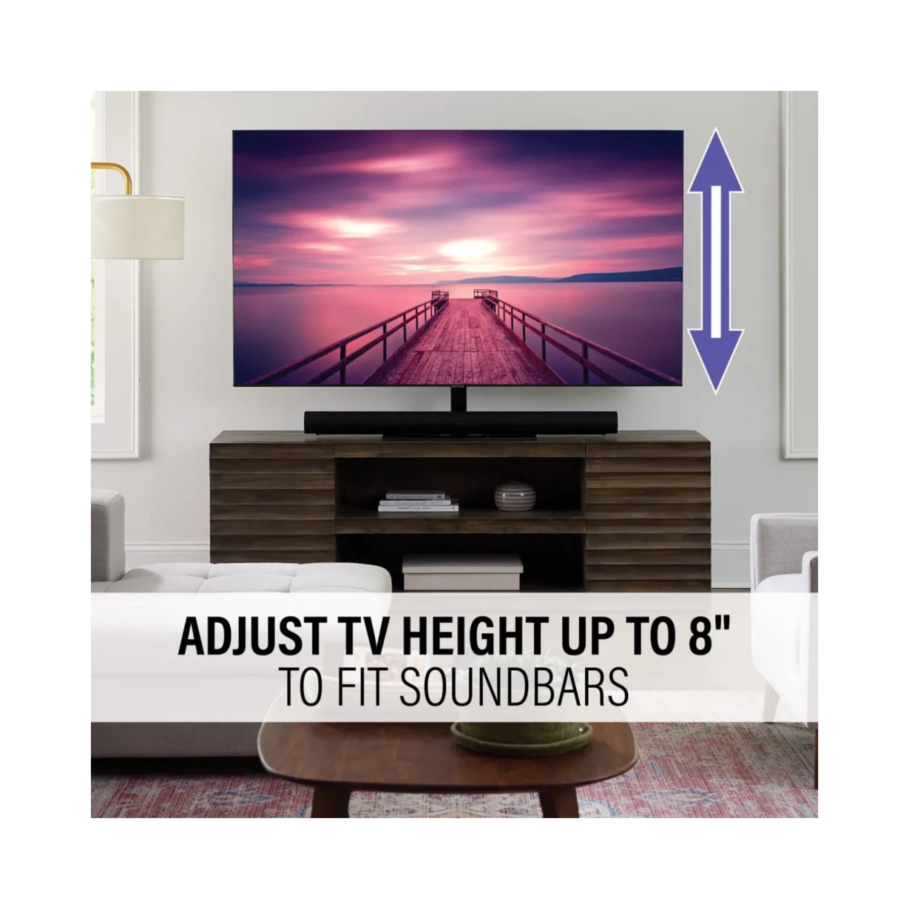 Sanus VSTV2 B2 Full Motion TV Swivel Stand for 40-86 Inch TVs - Heavy Duty Wall Mount Bracket with Articulating Arm for Living Room, Bedroom & Home Theater Setup