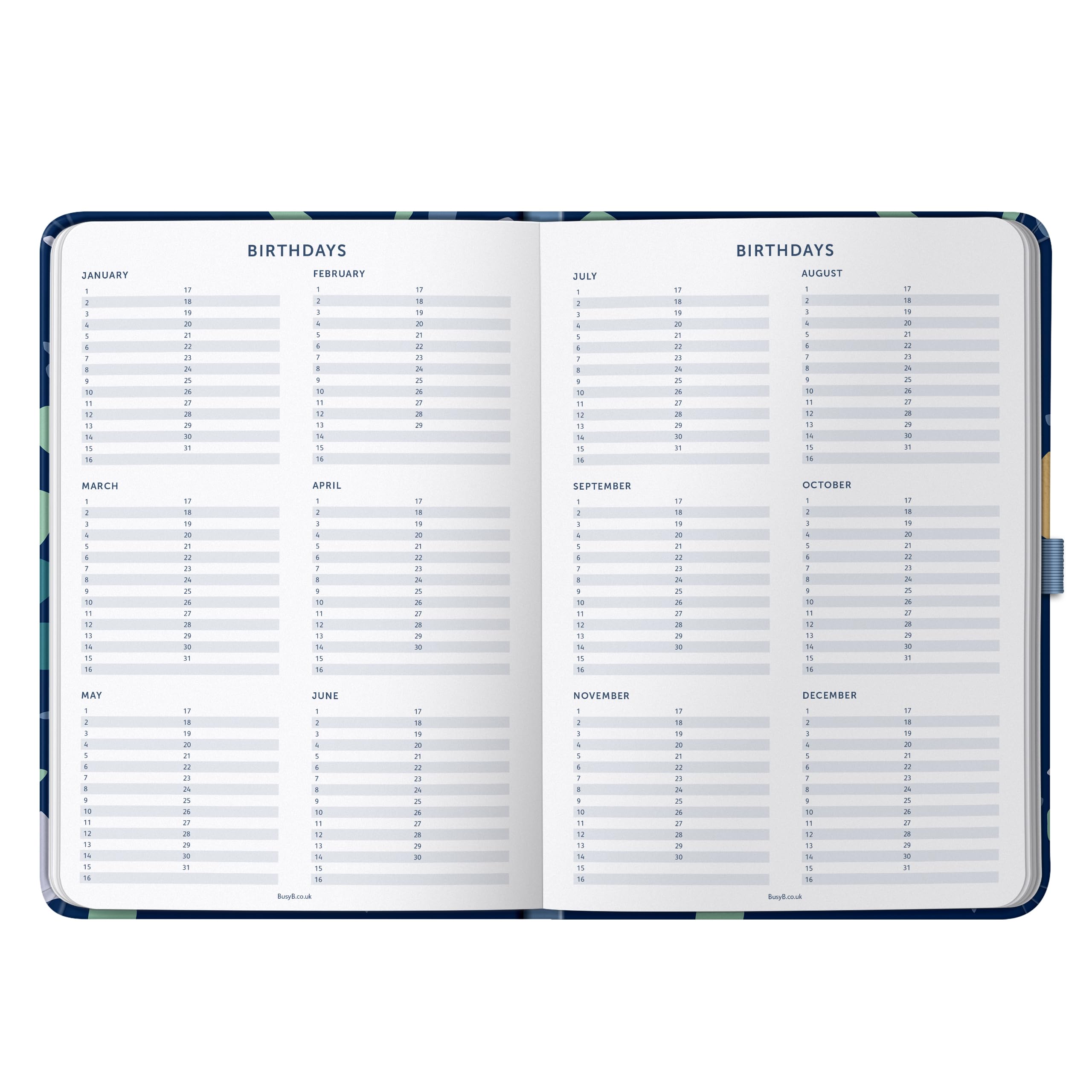 Busy B Mid Year Day a Page Diary August 2024 - August 2025 | Terrazzo A5 Daily Planner with Pen Holder, Elastic Closure & Year Planner | Perfect for Work, School & Personal Organization