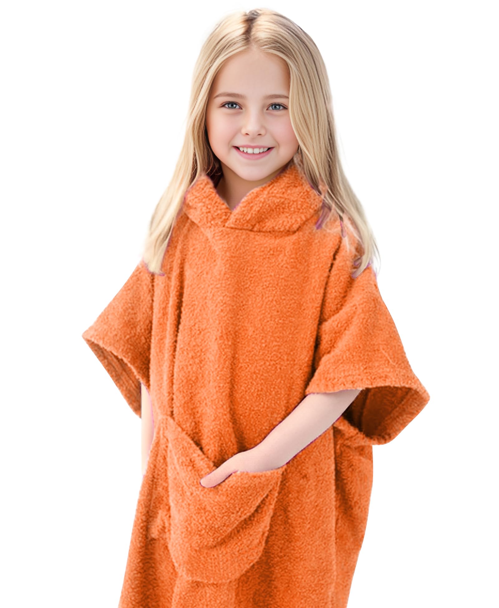MissShorthair Kids Beach Poncho Towel with Hood - Quick Dry Swim & Surf Changing Robe for Boys & Girls (Ages 2-13) - Perfect for Pool, Beach & After-Swim Wrap