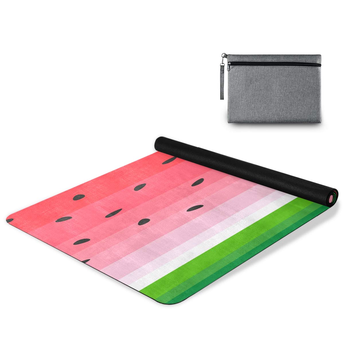 ALAZA Non-Slip Watermelon Slice Yoga Mat for Summer - Extra Thick Fitness Exercise Mat for Yoga, Pilates & Home Workouts - Perfect for Hot Yoga, Gym Sessions & Outdoor Fitness Activities