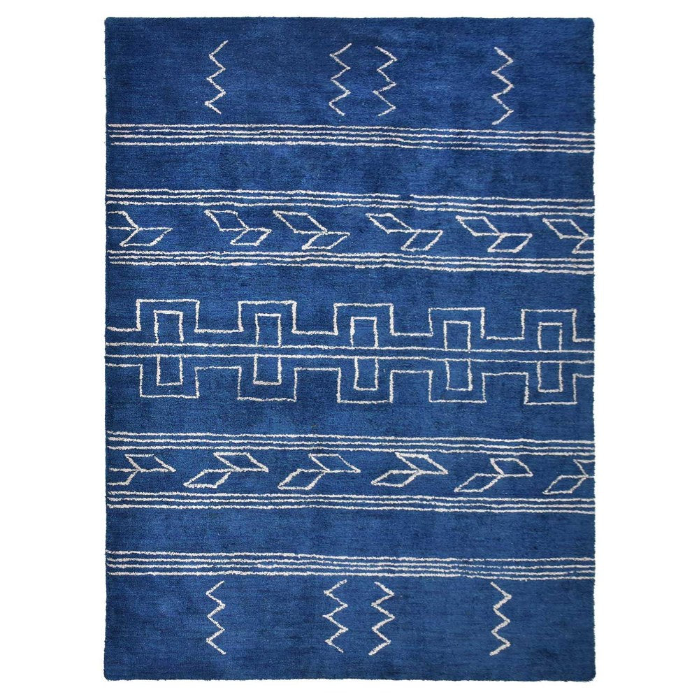 Handmade Rhomb Wool Area Rug - Premium Hand Knotted Non-Slip Living Room Carpet for Home Decor, Bedroom & Office (5x8 ft) - Soft & Durable Floor Covering for Cozy Spaces