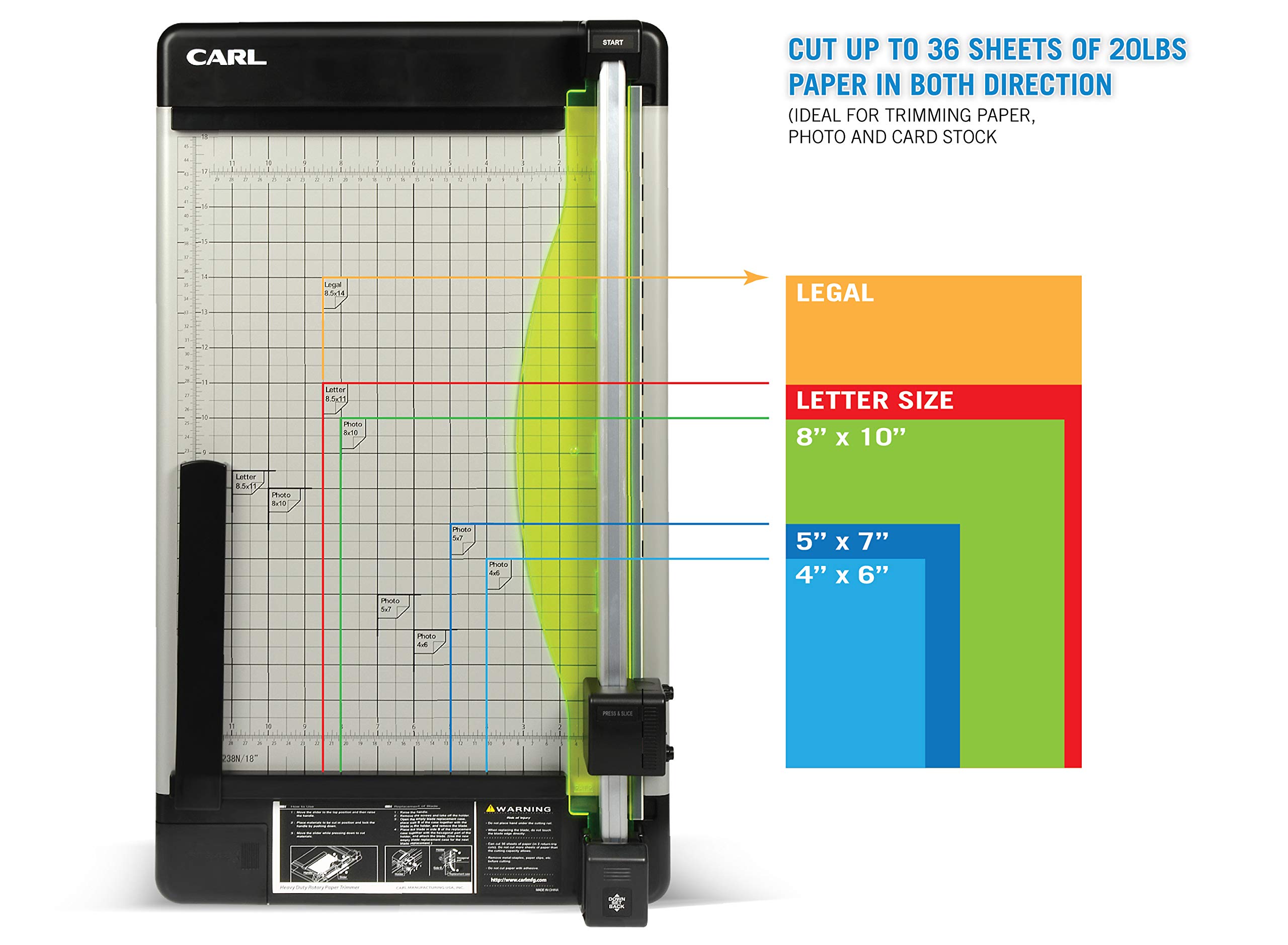 Heavy-Duty 18-Inch Paper Trimmer with 36-Sheet Capacity - Carl Manufacturing 12238 (14
