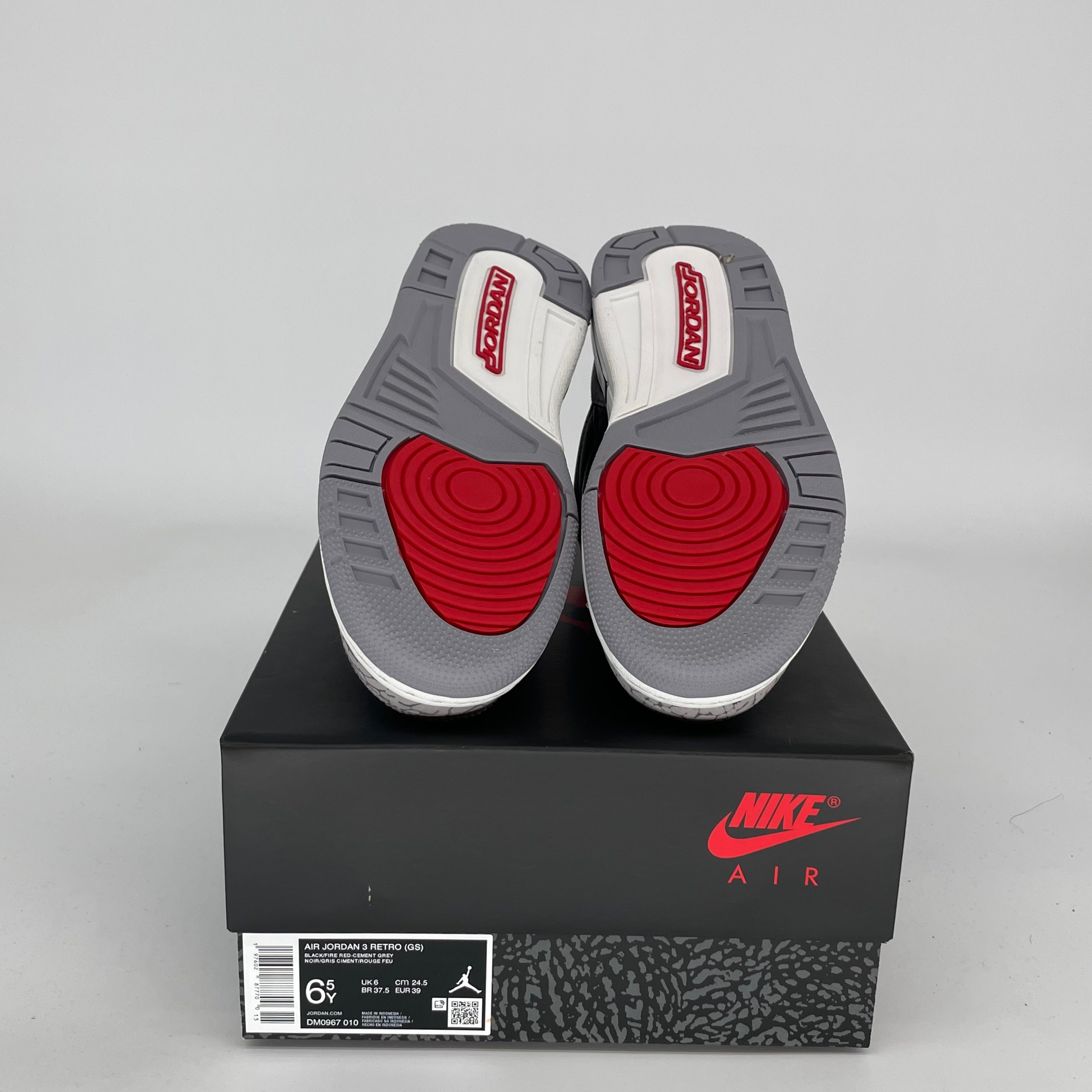 AIR JORDAN 3 Retro Black Cement Sneakers - Size 6.5Y (DM0967-010) - Men's Basketball Shoes for Streetwear & Casual Style
