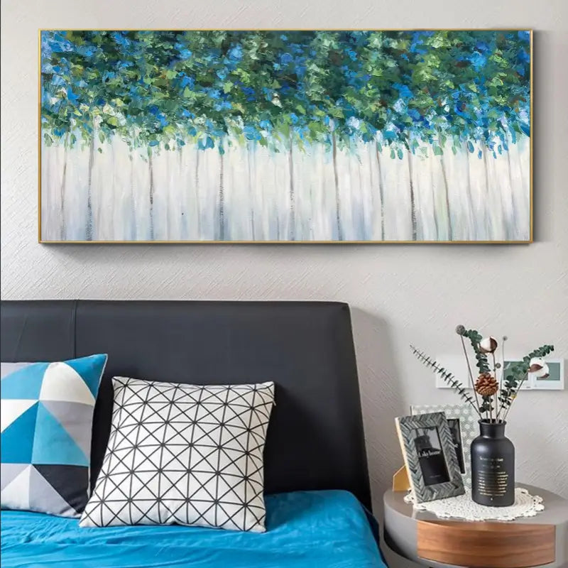 Beautiful Flower and Tree Painting #FT026 - Handmade Canvas Art for Home Decor, Living Room, Bedroom & Office Wall