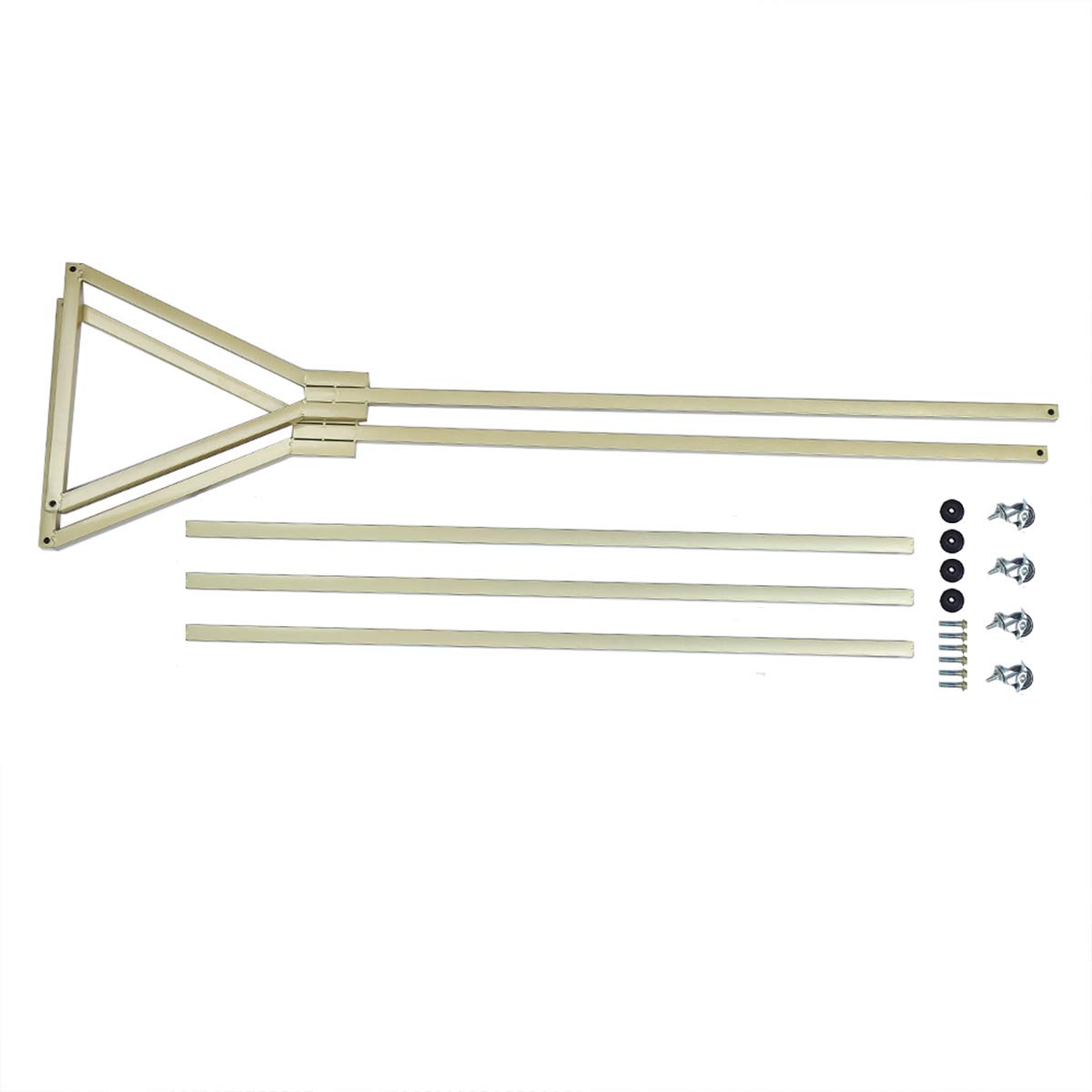 Heavy Duty Metal Rolling Garment Rack with Wheels - Modern Simple Gold Square Tube Clothes Rack (59 Inch Length) for Closet Organization, Laundry Room, Retail Store Display & Home Storage
