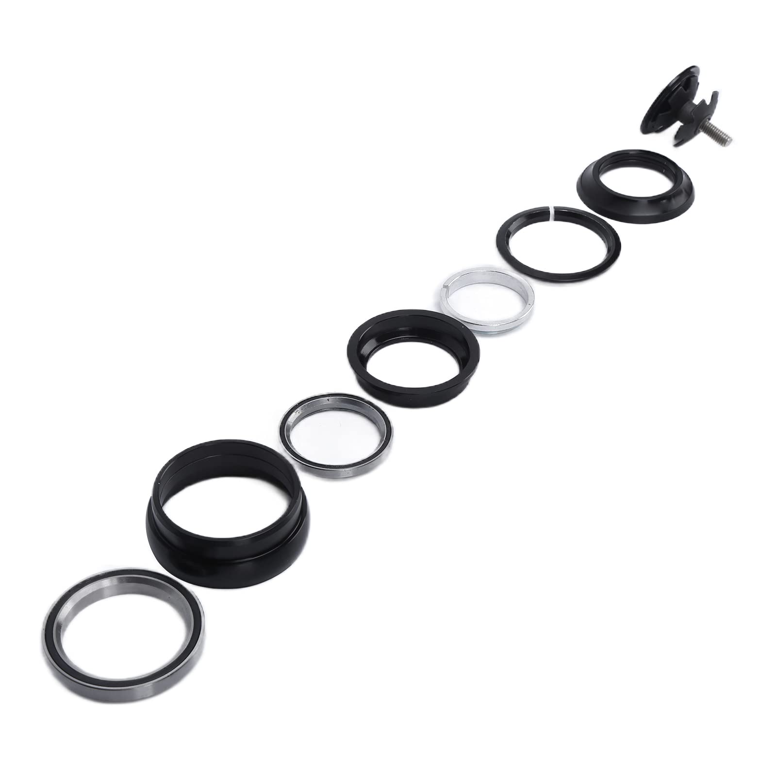 Premium CNC Machined T6 Heat-Treated Bicycle Headset - Waterproof Rubber Sealed MTB/Road Bike Bearings for Smooth Riding | Durable & Long-Lasting Performance for Mountain & Commuter Bikes