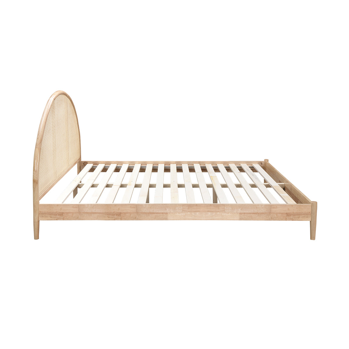 Avery Arch Rattan Double Bed Frame - Natural Wicker Weave Design for Bedroom, Guest Room, or Vacation Home - Queen/King Size Rattan Bed with Sturdy Wooden Frame