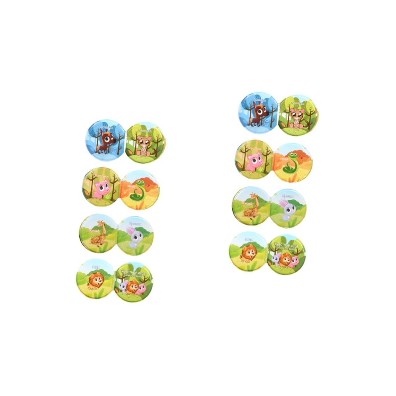 HEMOTON 2-Pack Waterproof Baby Bath Books - Cute Animal Cartoon Bathtime Toys for Toddlers | Fun Sensory Learning During Bath Time