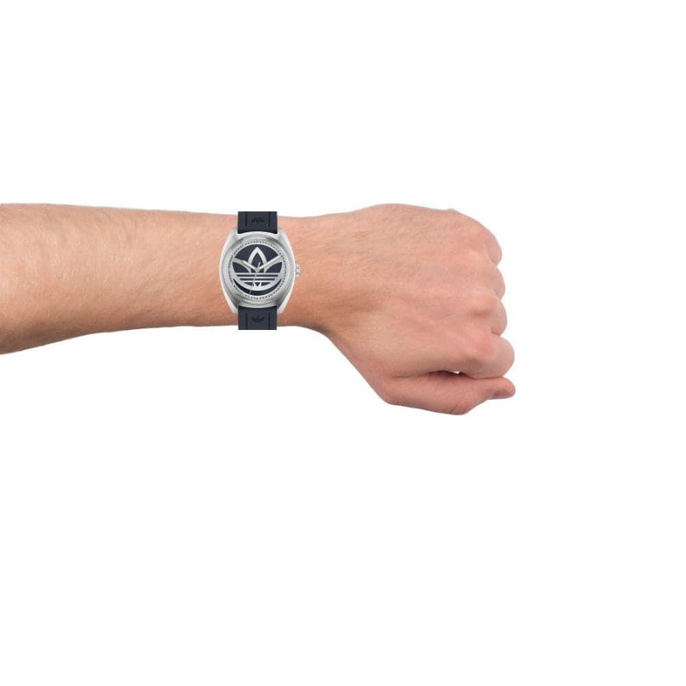 Adidas Originals Men's Watch with Navy Blue Dial & Silicone Strap - Model AOFH23014 | Stylish Casual & Sports Timepiece for Everyday Wear