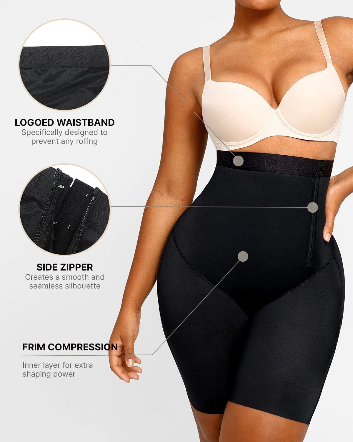 AirSlim® Butt Lifting High Waist Shorts for Women - Tummy Control Shapewear & Body Shaper - Perfect for Workout, Yoga & Everyday Wear