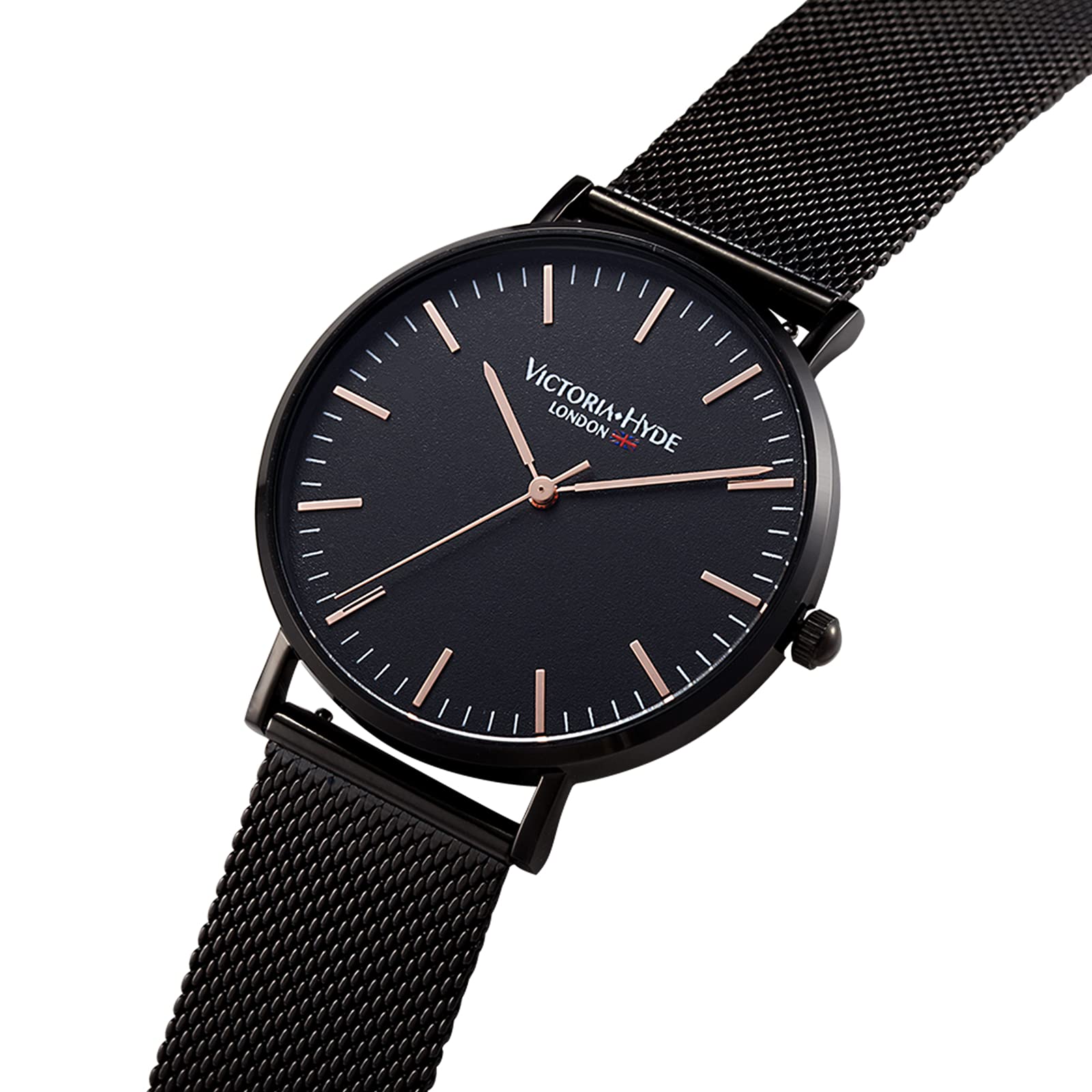 VICTORIA HYDE Luxury Couple Watches Set for Men & Women - Genuine Leather & Stainless Steel Mesh Bands, Waterproof Quartz Wristwatches - Perfect Anniversary Gifts for Couples, Valentine's Day & Romantic Occasions
