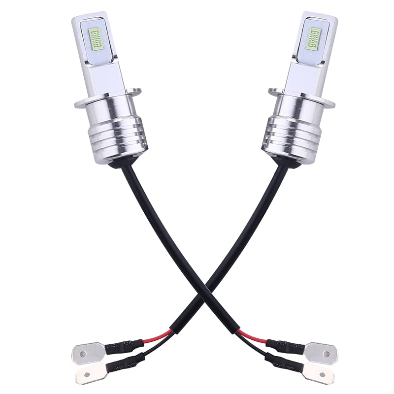 HOCOLO H3 LED Bulbs Ice Blue 8000K - High Brightness DRL Fog Driving Lights, Plug-N-Play Replacement for Halogen 3570 CSP Chips, Pack of 2 - Perfect for Daytime Running & Enhanced Visibility in All Weather Conditions