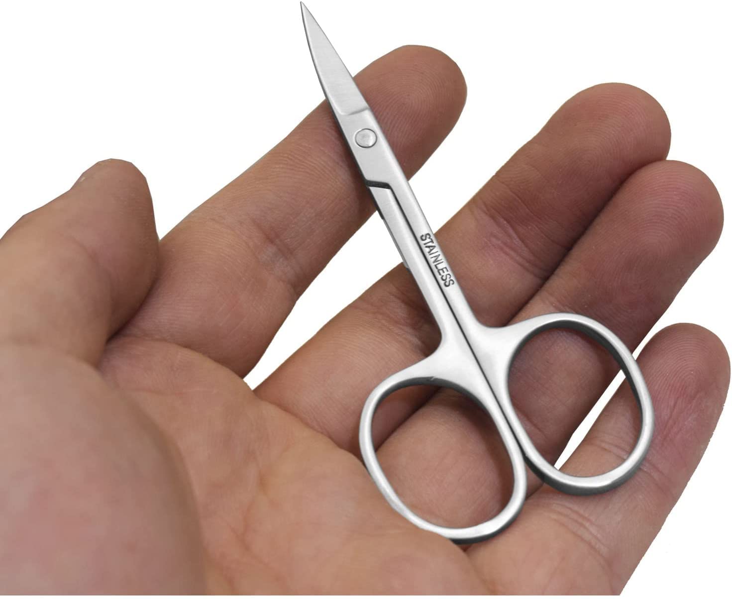 Professional Nose Hair & Eyebrow Scissors Set - Stainless Steel Facial Hair Trimmer with Straight & Rounded Tips for Ear Hair, Mustache, Beard Grooming - Includes Nail File - Perfect for Men's Grooming Kit & Travel Essentials