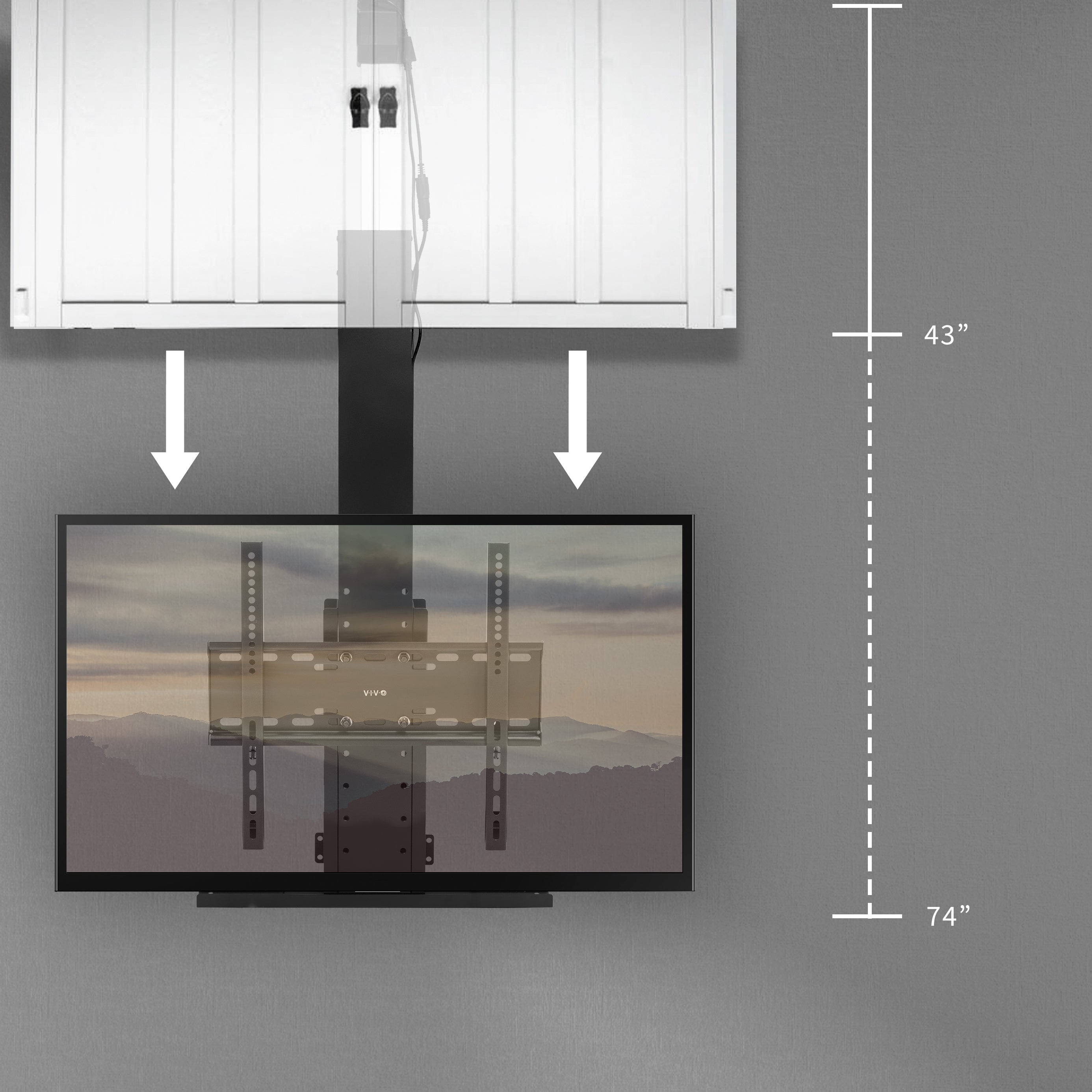 Motorized Drop Down TV Mount 32 to 55 Inch with Remote Control - Perfect for Living Room, Bedroom, and Home Theater Installation