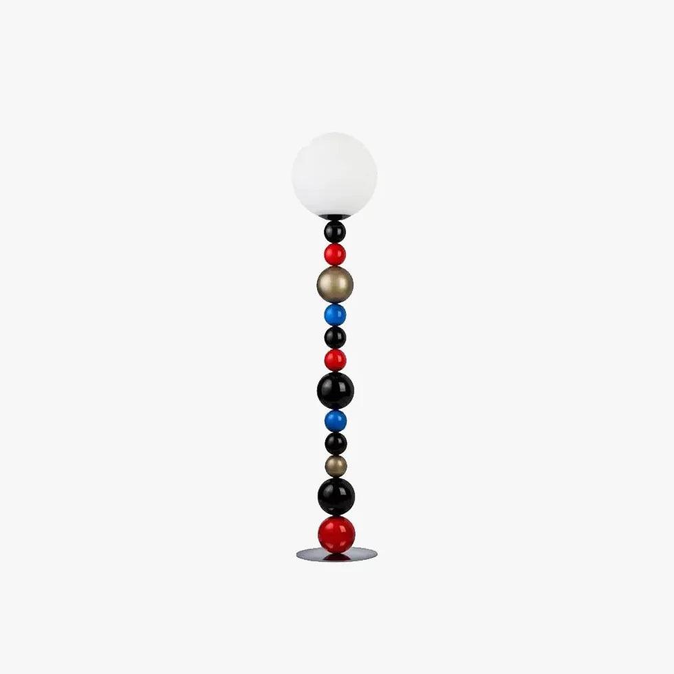 Modern Vertical Spherical Red Metal Floor Lamp - Adjustable Height LED Standing Light for Living Room, Bedroom & Office Decor - Warm Ambient Lighting for Reading Corner, Lounge Area & Workspace