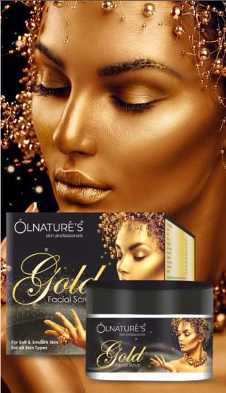 Gold Face Scrub for Dead Skin Cell Removal - Oil-Free Facial Exfoliator for Glowing Skin | Perfect for Daily Skincare & Acne-Prone Skin