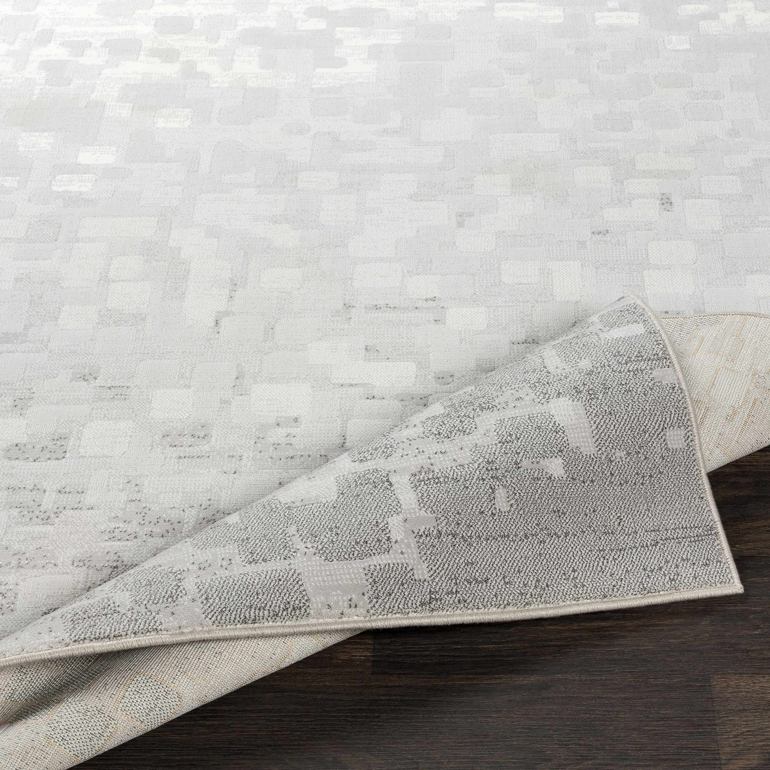 Hauteloom Modern Gray and White Area Rug 2' x 2'11