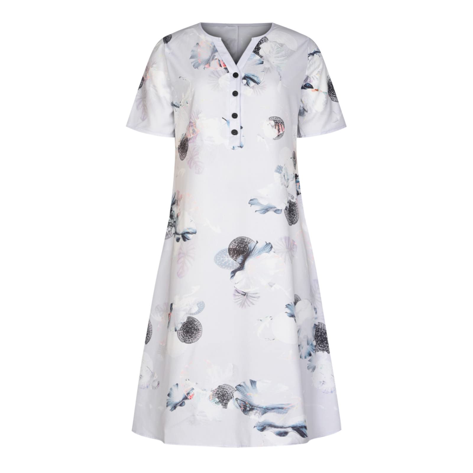 Women's Summer Dresses 2025 - Casual Plus Size Floral Boho Shirt Dress with Pockets | Trendy Flowy Spring Dress for Beach, Vacation & Everyday Wear
