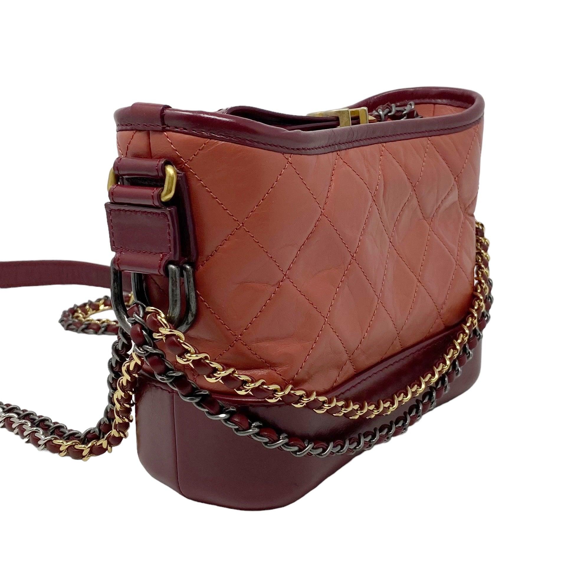 Chanel Small Gabrielle Bag in Salmon Aged Calfskin - Luxury Crossbody Purse for Women, Perfect for Date Night & Special Occasions