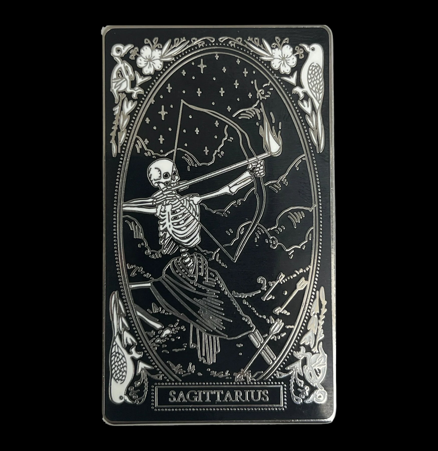 Skeletal Zodiac Pin - Gothic Zodiac Sign Brooch for Jackets, Bags & Accessories - Perfect for Goth Fashion, Cosplay & Alternative Style Outfits